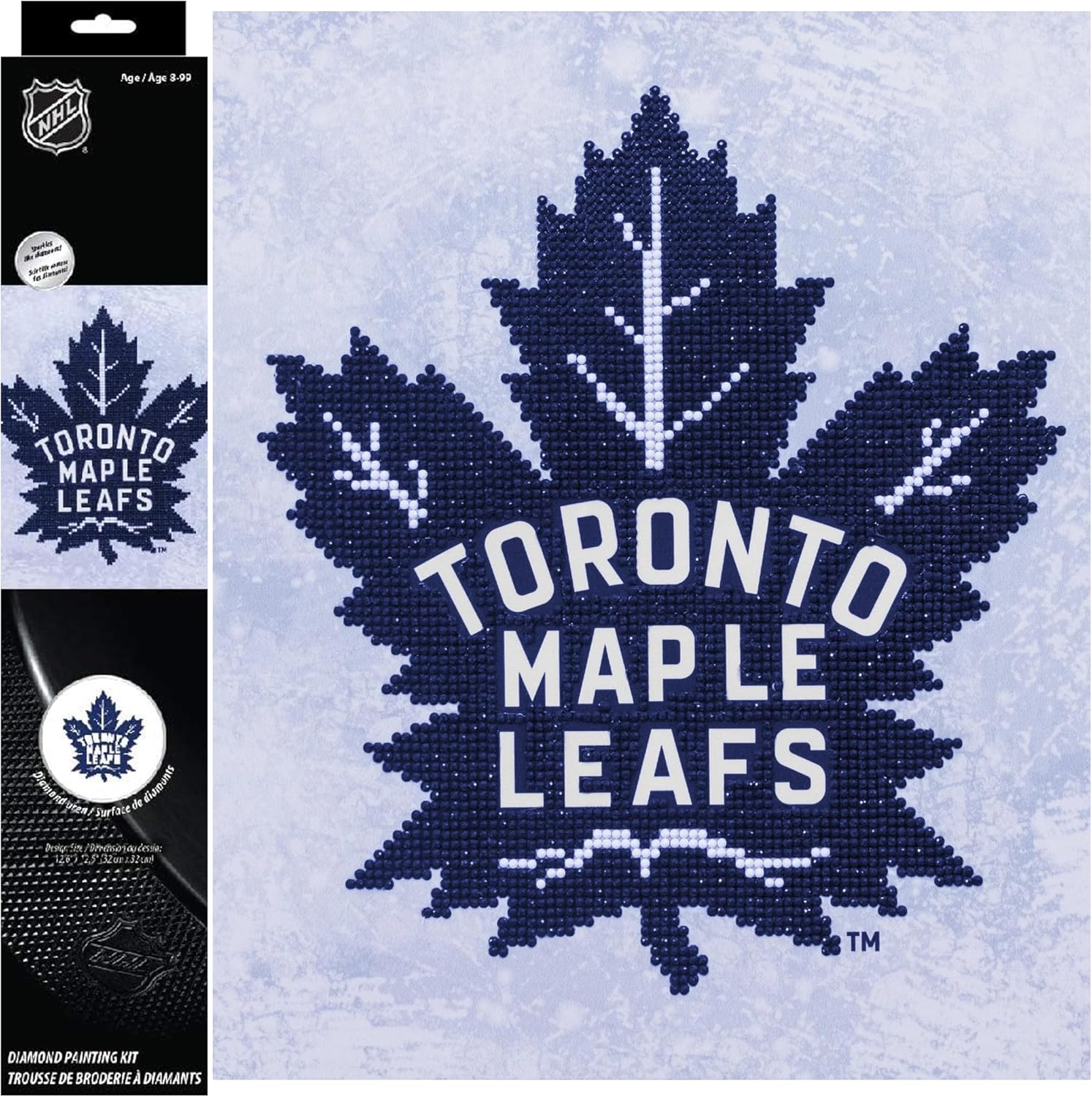 DIAMOND DOTZ NHL Toronto Maple Leafs Hockey Diamond Painting Kits for Adults - Diamond Art Kits a Relaxing Creative Craft Kit with Dotz Gems 12.6"x 12.6"