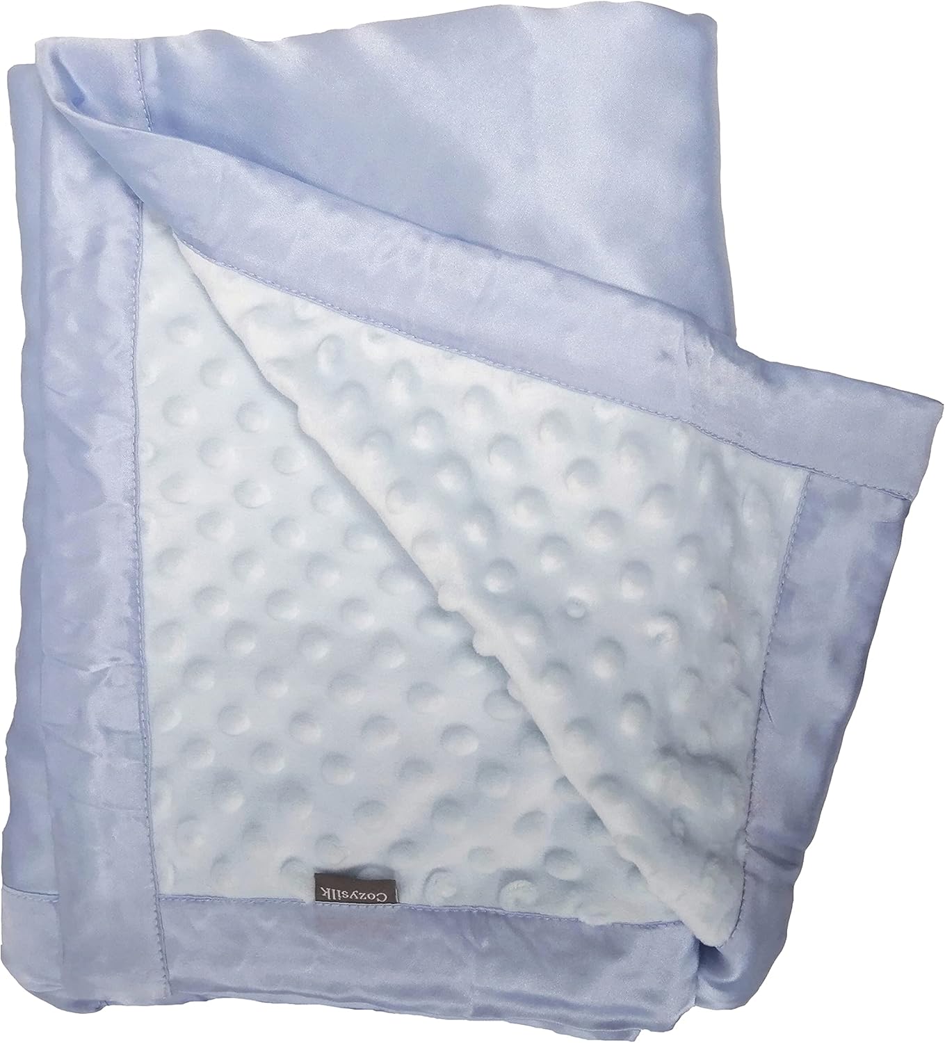 Baby Soft Silk Blanket - 100% Mulberry Silk On One Layer with Minky Plush Dot Blanket Backing - Reversible Double Layer, Gift for Girls/Boys Best for Summer (28 x 40 inch, Grey Blue)