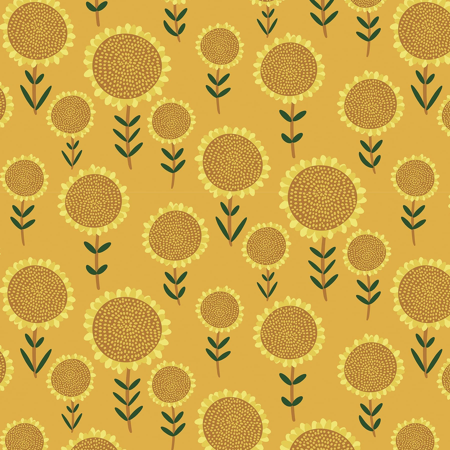 Decotalk Sunflower Wallpaper Peel and Stick - Yellow Floral Design for Bedroom, Cabinets & Drawers - Removable Vinyl Con