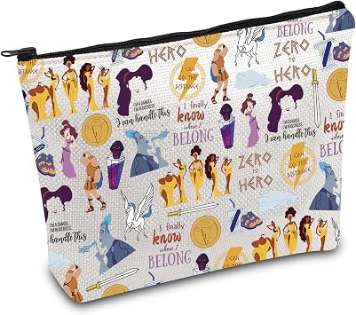 FOTAP Cartoon Movie Makeup Bag Movie Characters Collage Cosmetic Bag Magic Kingd*m Gift Family Trip Gift (To hero)