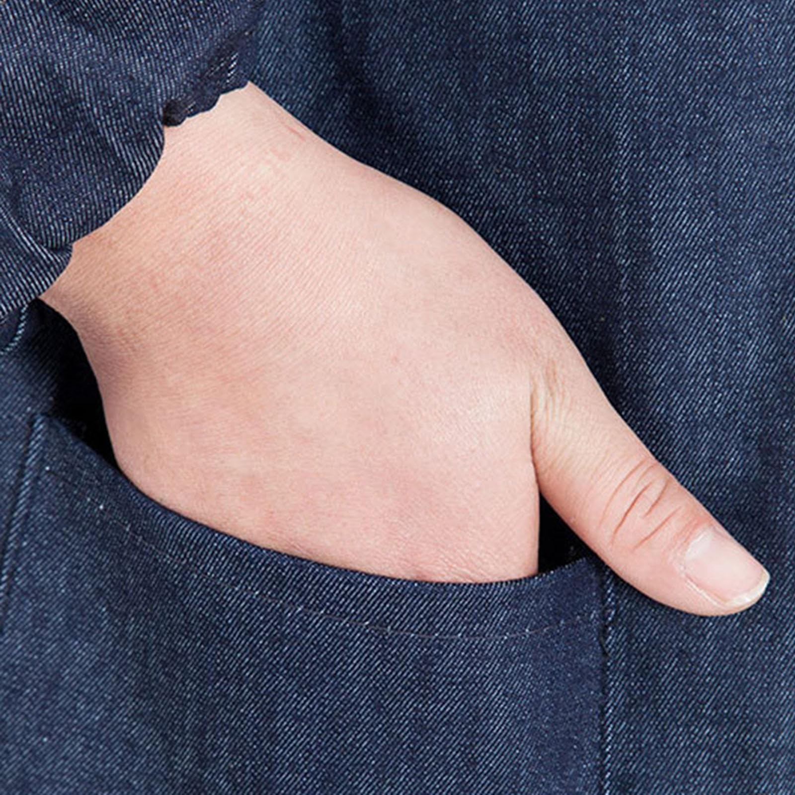 Sharplace Laborkittel für Herren mit Tasche, bequeme, leichte, langärmelige Mechaniker-Arbeitsjacke aus Denim für Schweißer.