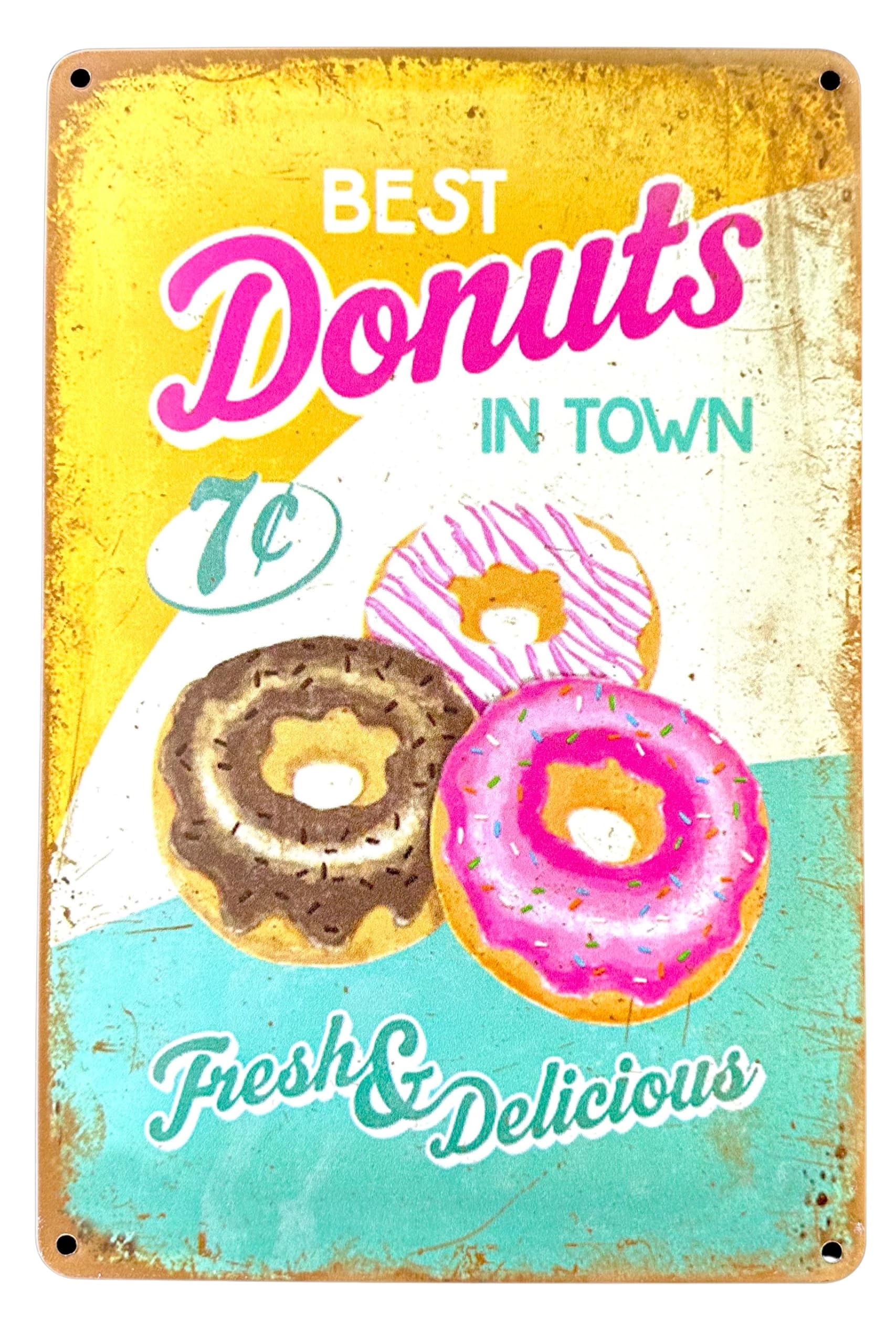 Diilihiiri Doughnuts Poster Poster Doughnut Doughnut - Retro Cafe Restaurant Decorative Plaque 30 X 20 Cm - Metal Sign Vintage American Style Kitchen Decoration (2635-317)