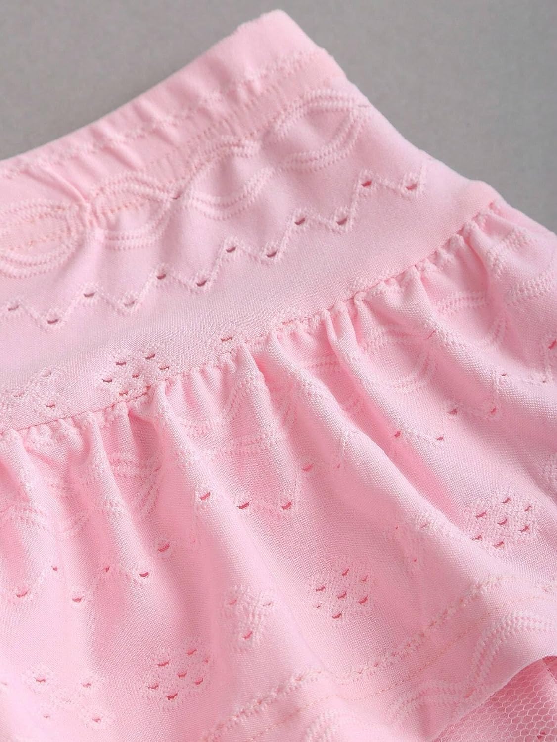 Women's Casual Low-Rise Ruffle Hem Knitted Mini Skort A-Line Puff Skirt for Spring Summer