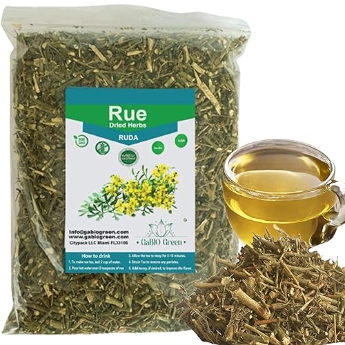 RUE - Hierbas secas Ruda peruana, Ruda Seca, Ruda Graveolens, hierbas de té secas naturales, té de hierbas Ruda Rue, bolsa resellable, aroma y sabor