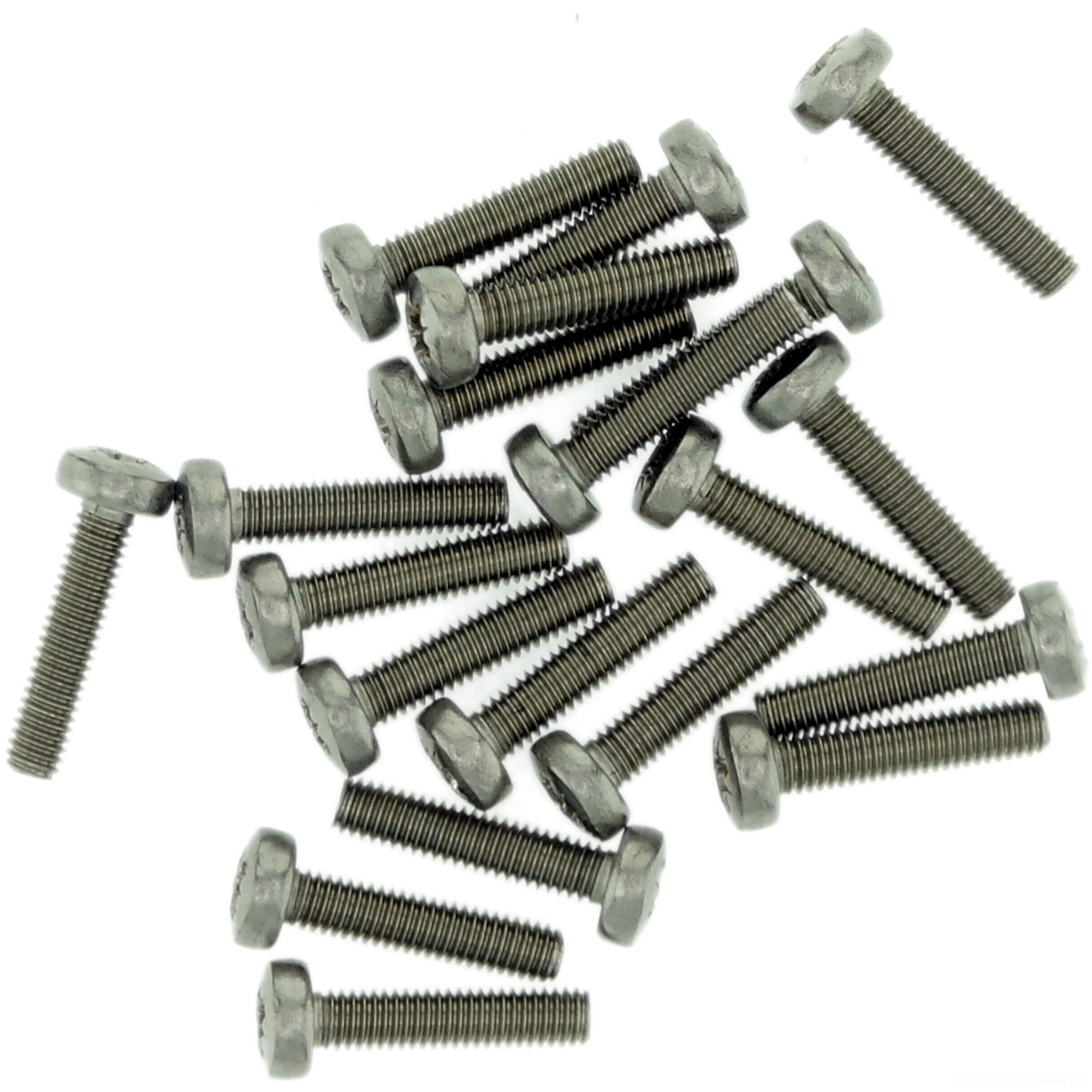 Singularity Supplies M3.5 (3.5Mm X 6Mm) Pozi Pan Machine Screw (Bolt) - Stainless Steel (A2) (Pack Of 20)