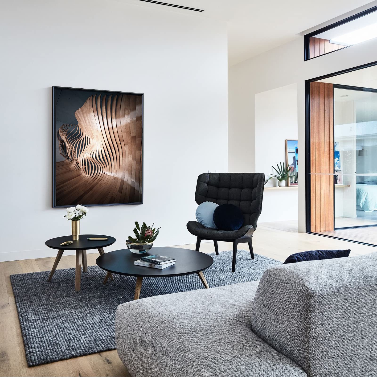 Glass Art Wall Decor for Living Room Tempered Glass Wall Art Home Bathing Room Ofiice Modern Wall Decor 32" x 24"