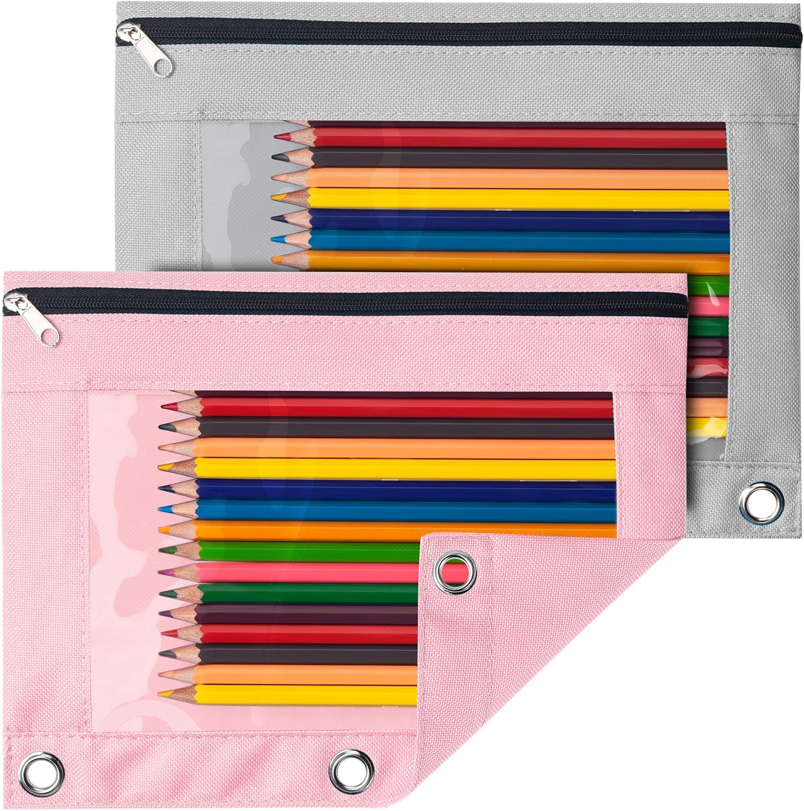 Sooez Pencil Pouch for 3 Ring Binder, 2 Pack Binder Pencil