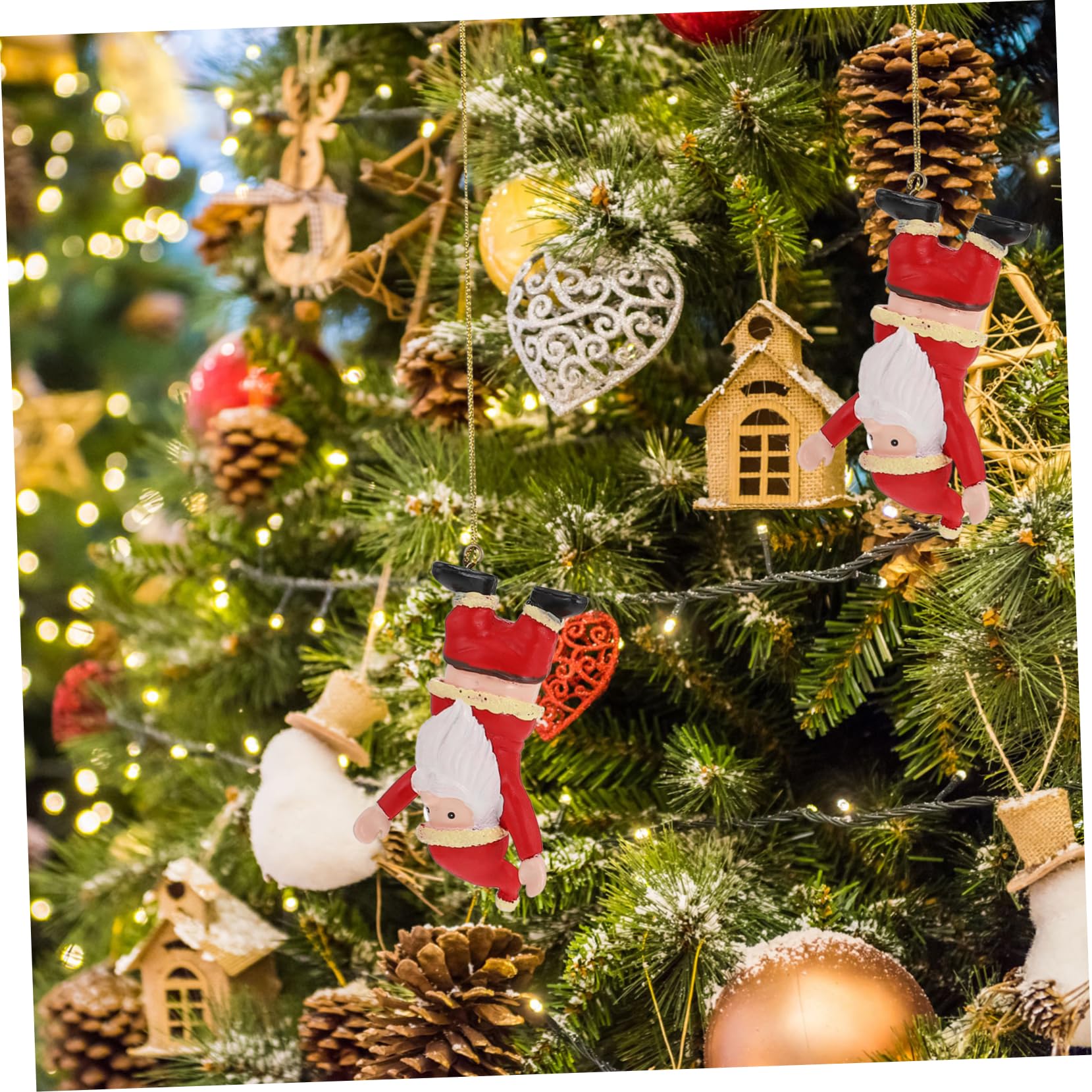 OUNONA 4stücke Weihnachtsmann Aus Hochwertigem Harz Dekorative Xmas Pendants Für Weihnachtsbaum Und Festliche Anlässe Als Oder Fotorequisite