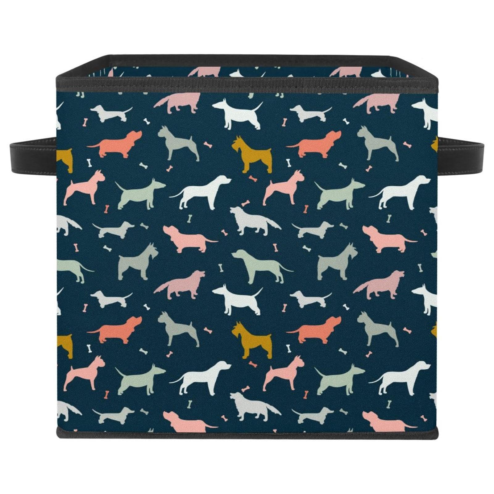 Panier cube en tissu chiens pliable pour organiser la chambre de votre enfant