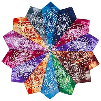 Amazon.com: YSense 14 pieces Bandanas Paisley Print Novelty