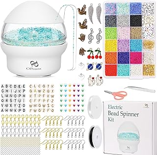 PP OPOUNT 18437 PCS Electric Bead Spinner Kit with Value Jewelry Beads Set for Seed Beads, Powered Waist Bead Spinner for Jewelry Making (Patent Product)