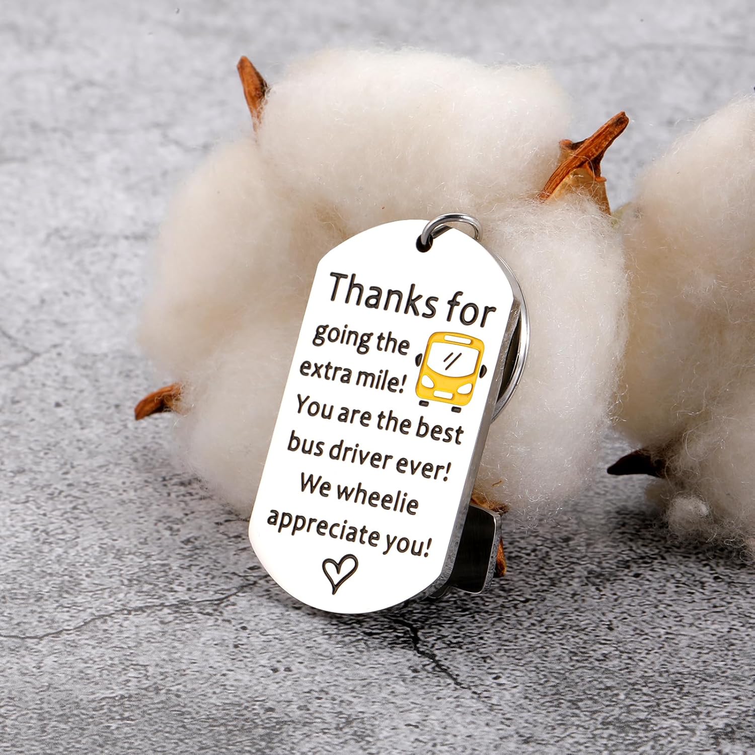 FANICE EOS Bus Driver Valentine Gift, School Bus Driver Appreciation Gifts, Valentines Day Thank You Gift for School Bus Drivers Keychain Thanksgiving End of Year Retirement Schools Accessories - Image 7