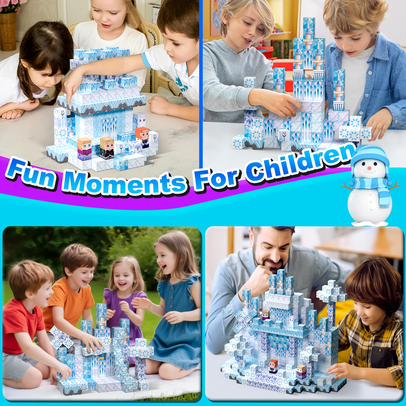 Bloques de Construcción Magnéticos, 150 Piezas de Bloques Magnéticos, Juguetes Magnéticos Sensoriales Creativos, Adecuados para Niños y Niñas de 3+ años, Bloques Magnéticos Como Regalo para Niños