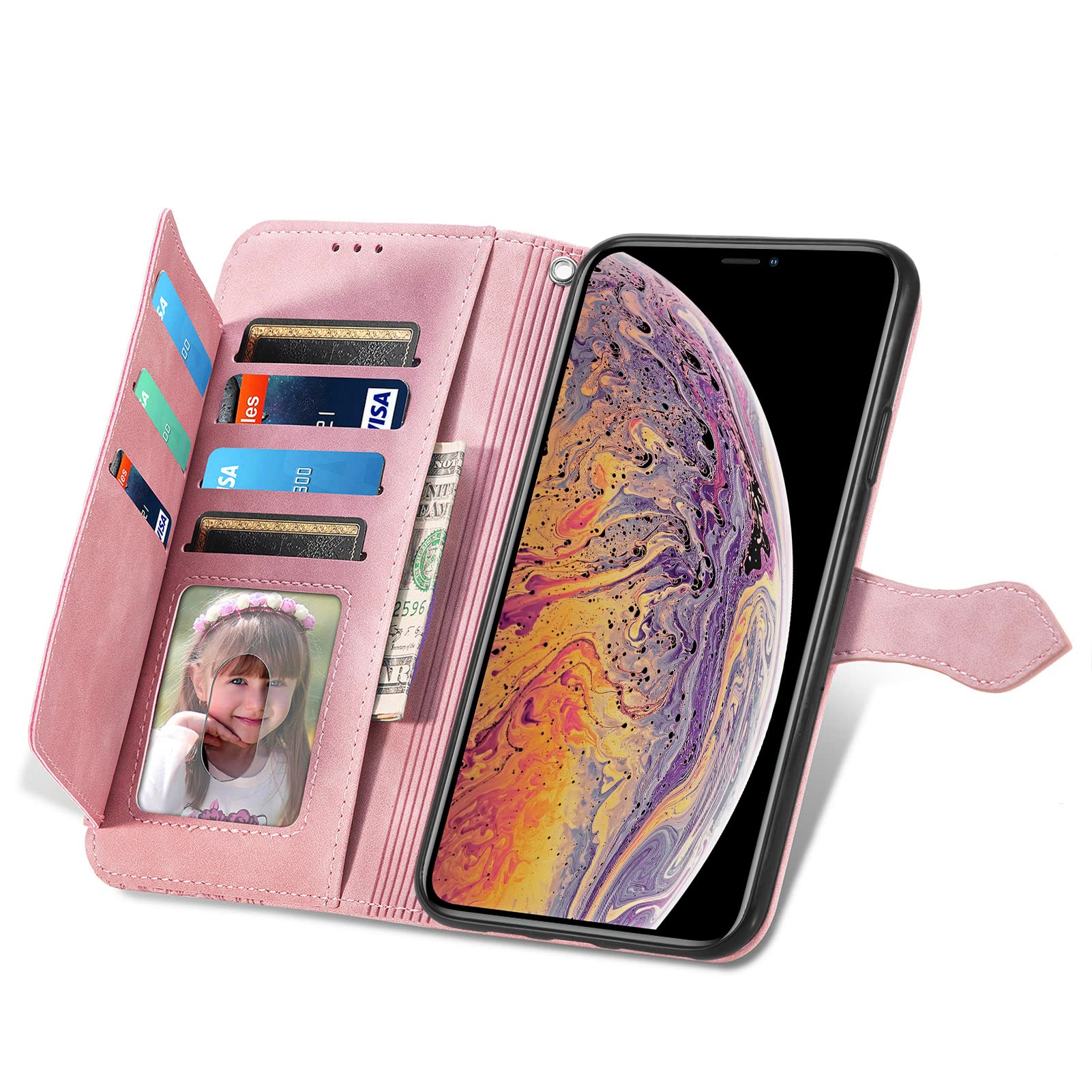 IPhone X/XS Klapphülle Mit Kartenfach – Book Cover Case Als Geldbörse & Ständer, Grau