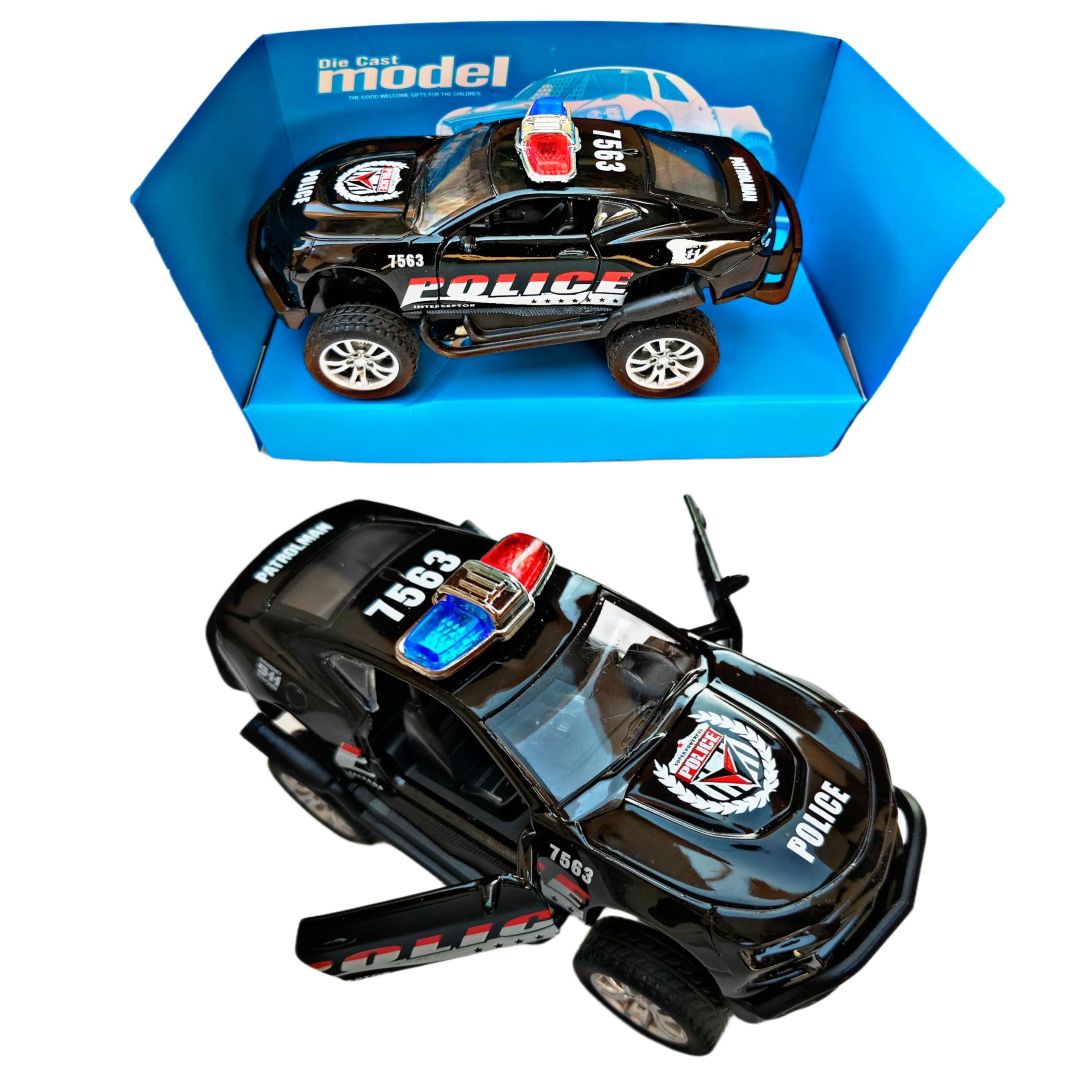 RUHANI Metal Police Car Pull Back Die-cast with Openable Doors for Kids Boys (Black) (B0D2PCWHPN) Amazon Price History, Amazon Price Tracker