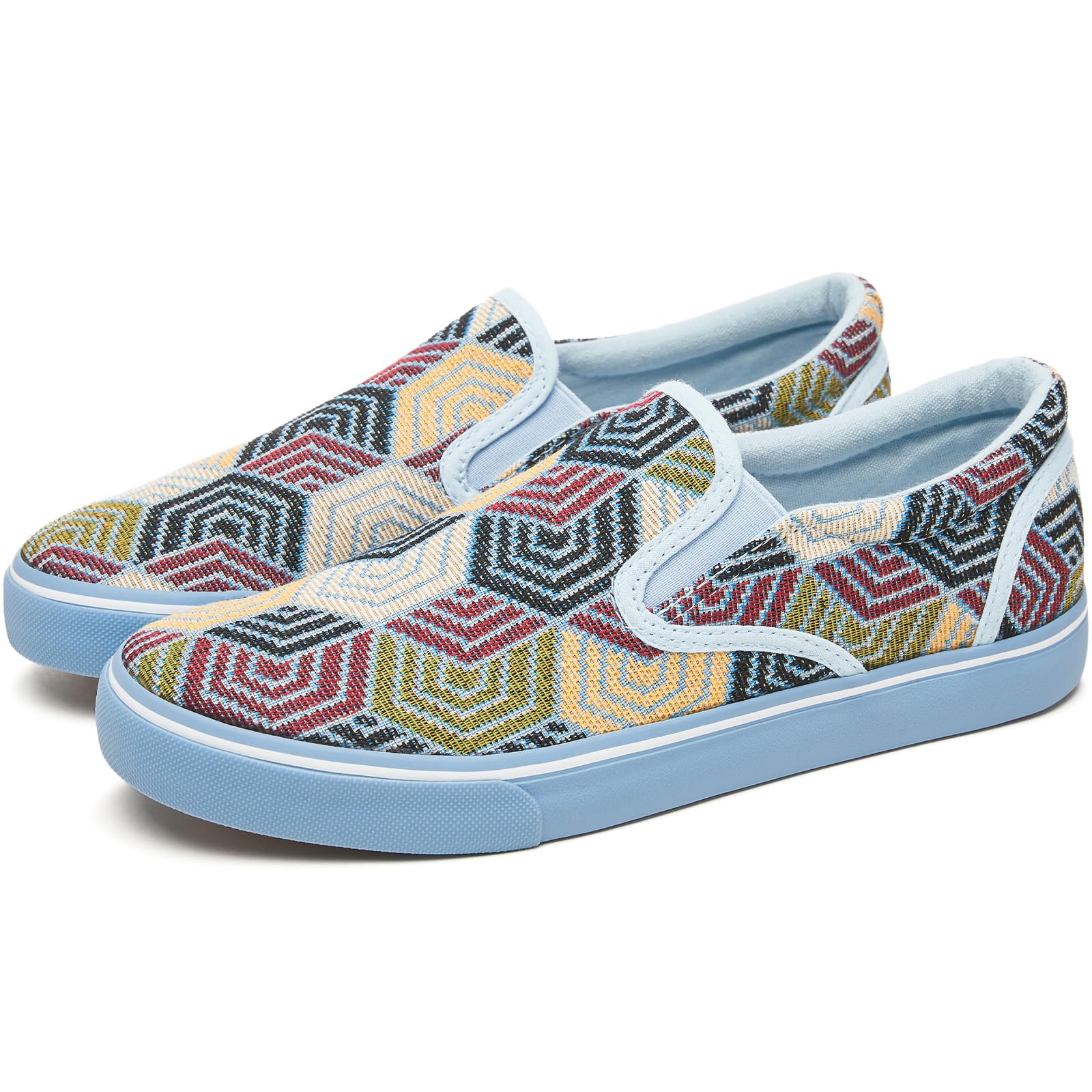 yageyan Mens Slip on Sneakers Loafers Shoes Canvas Black Shoes Canvas Blue Casual Fashion Shoes