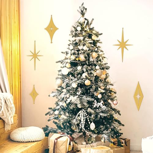 Miniatura 3 de 6 piezas de arte de pared de estrellas de hierro fundido, arte de pared de metal en explosión de estrellas, decoración de pared moderna de mediados