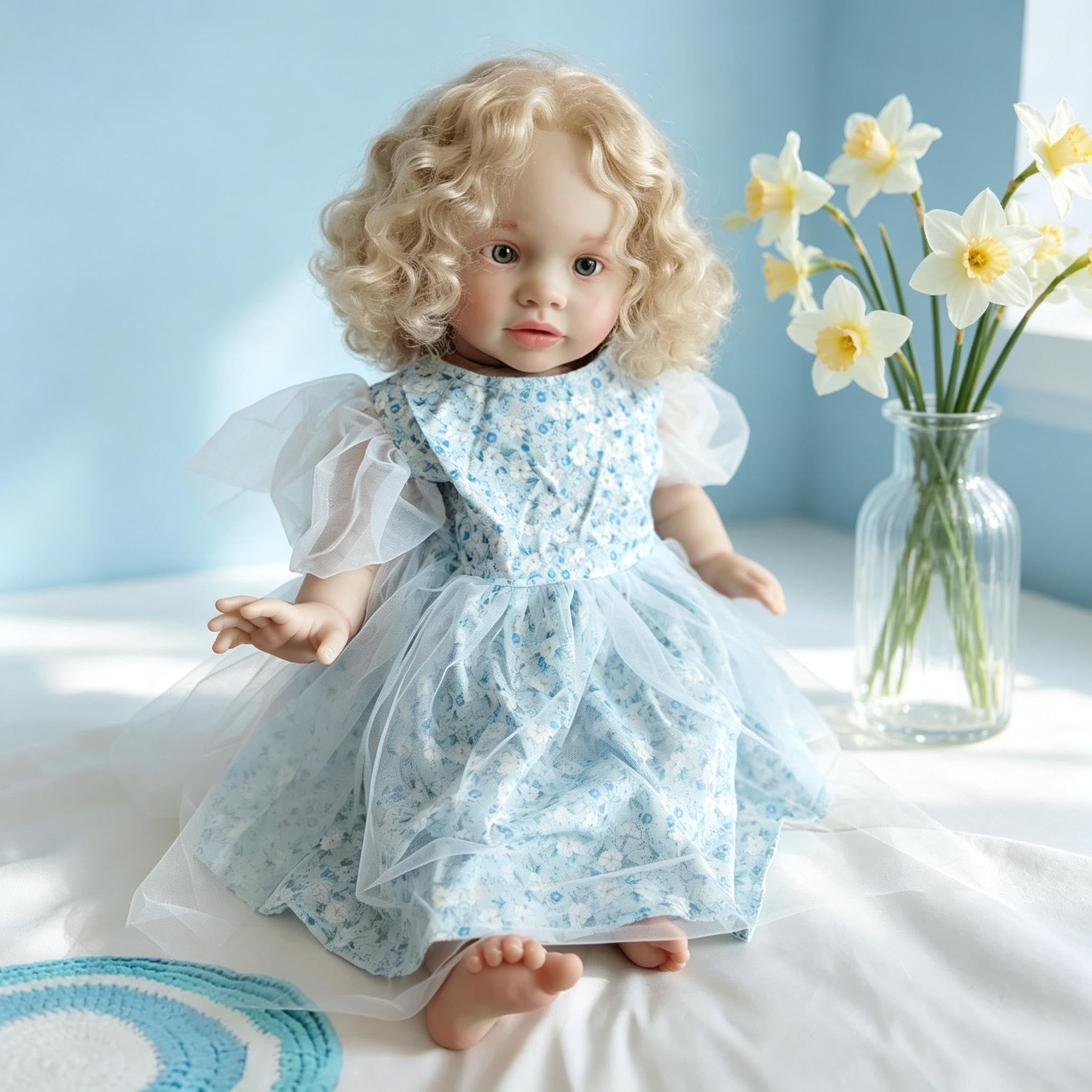 RXDOLL 66 cm prawdziwe życie Reborn małe lalki duży rozmiar realistyczne lalki Reborn Baby Dolls blond włosy dziewczyna miękkie winylowe kończyny tkanina ciało ważona realistyczna lalka bobas zabawka