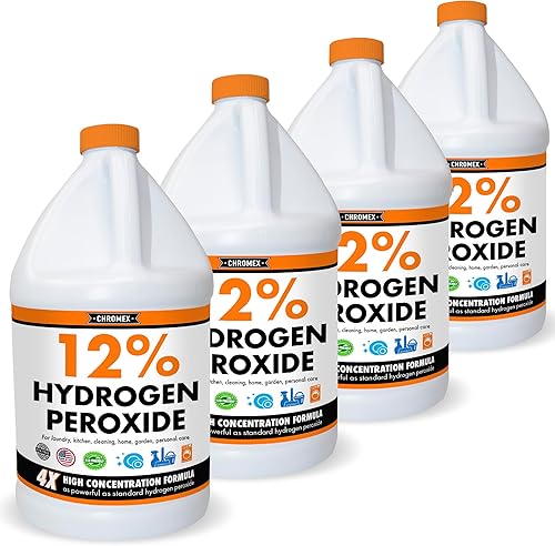 Miniatura 9 de Chromex Peróxido de hidrógeno al 12 por ciento de grado alimenticio, solución concentrada 4 veces más potente, se diluye hasta 4 galones, usos