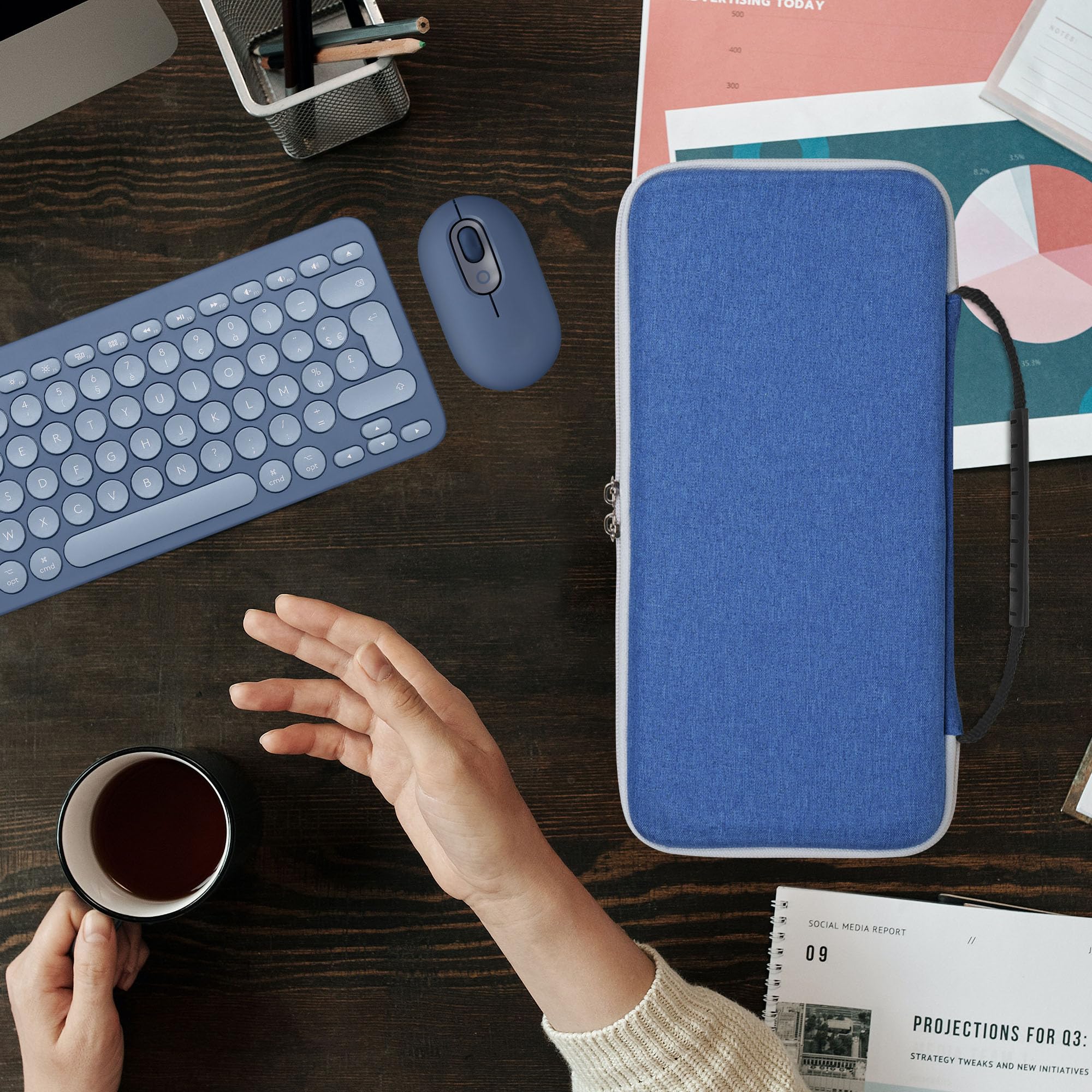 Geekria custodia da trasporto per tastiera compatibile con Logitech Pebble Keys 2 K380s, K380 Multi-Device Bluetooth K380/K380s Multi-Device (Mirtillo)