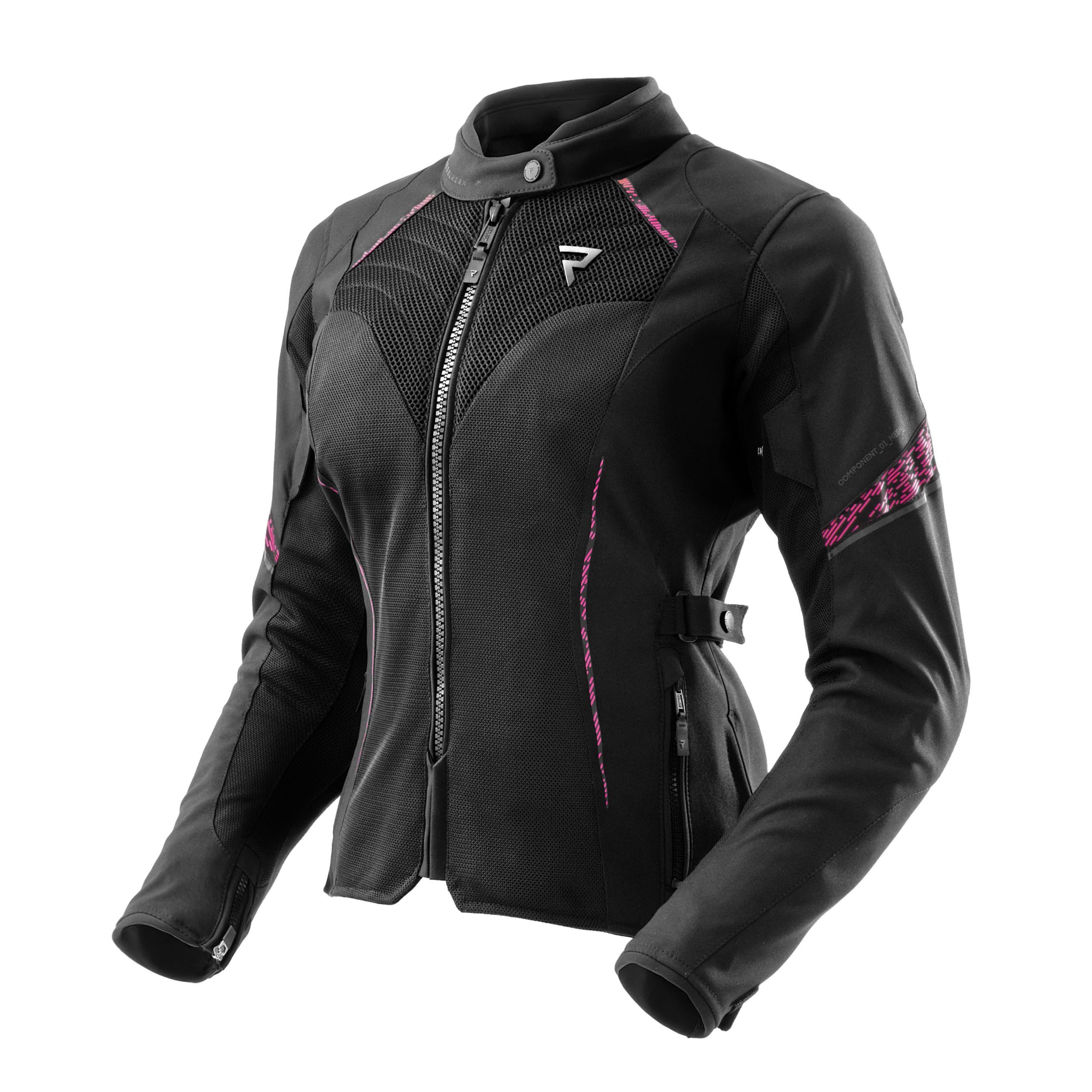 REBELHORN Jax Lady Motorradjacke Damen | Textil | Ellbogen, Schulter und Rückenprotektor Stufe 2 | Abnehmbar Humax Membran | Große Mesh Belüftungspaneele | Größen bis 10XL