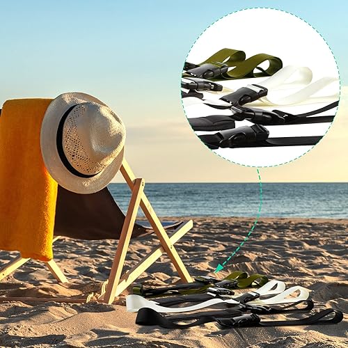 Miniatura 2 de SATINIOR Paquete de 3 correas de transporte ajustables para sillas de camping y playa, de alta resistencia, ligeras, de repuesto, silla plegable