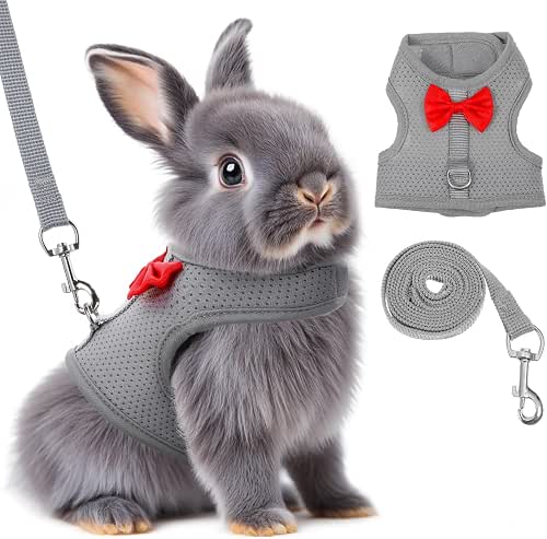Bunny Harness and Leash Set, Soft Breathable Mesh Rabbit Leash