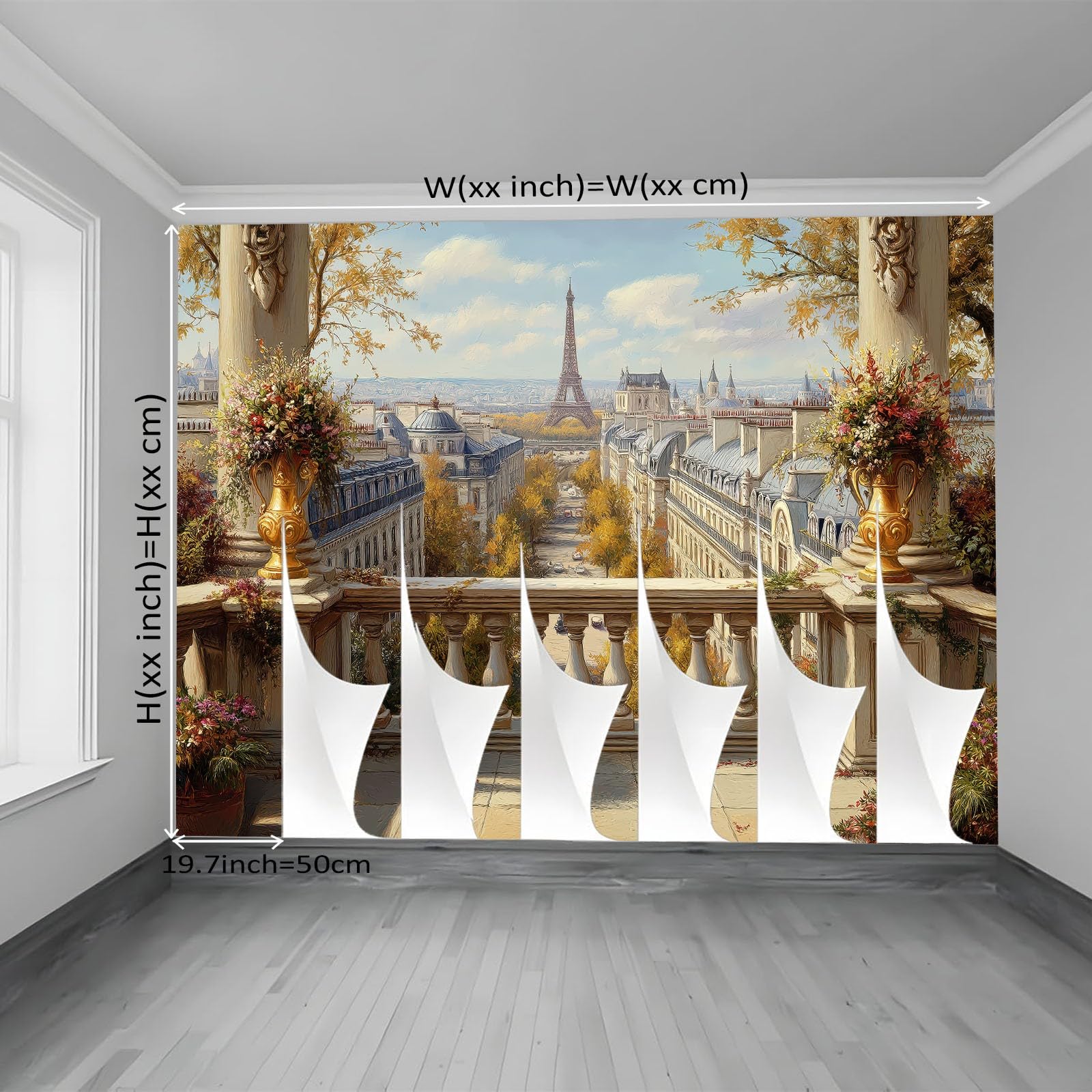 Fototapeta, 400 x 280 cm, dekoracja ścienna, salon, nowoczesny design, do sypialni, salonu, tapeta z włókniny, beżowa, architektura paryska, ulice