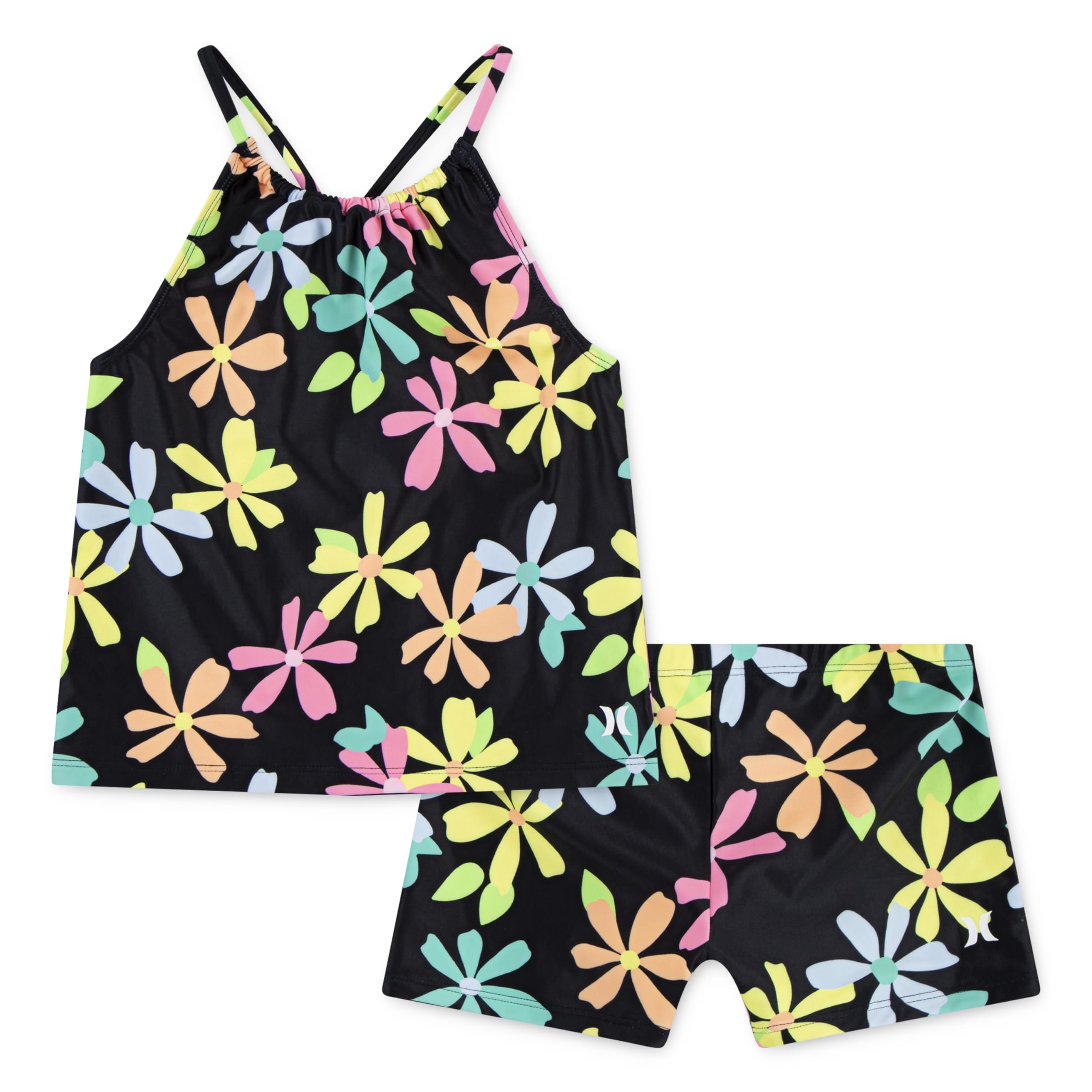 Hurley Girls' Boyshort Tankini 2-piece Swimsuit