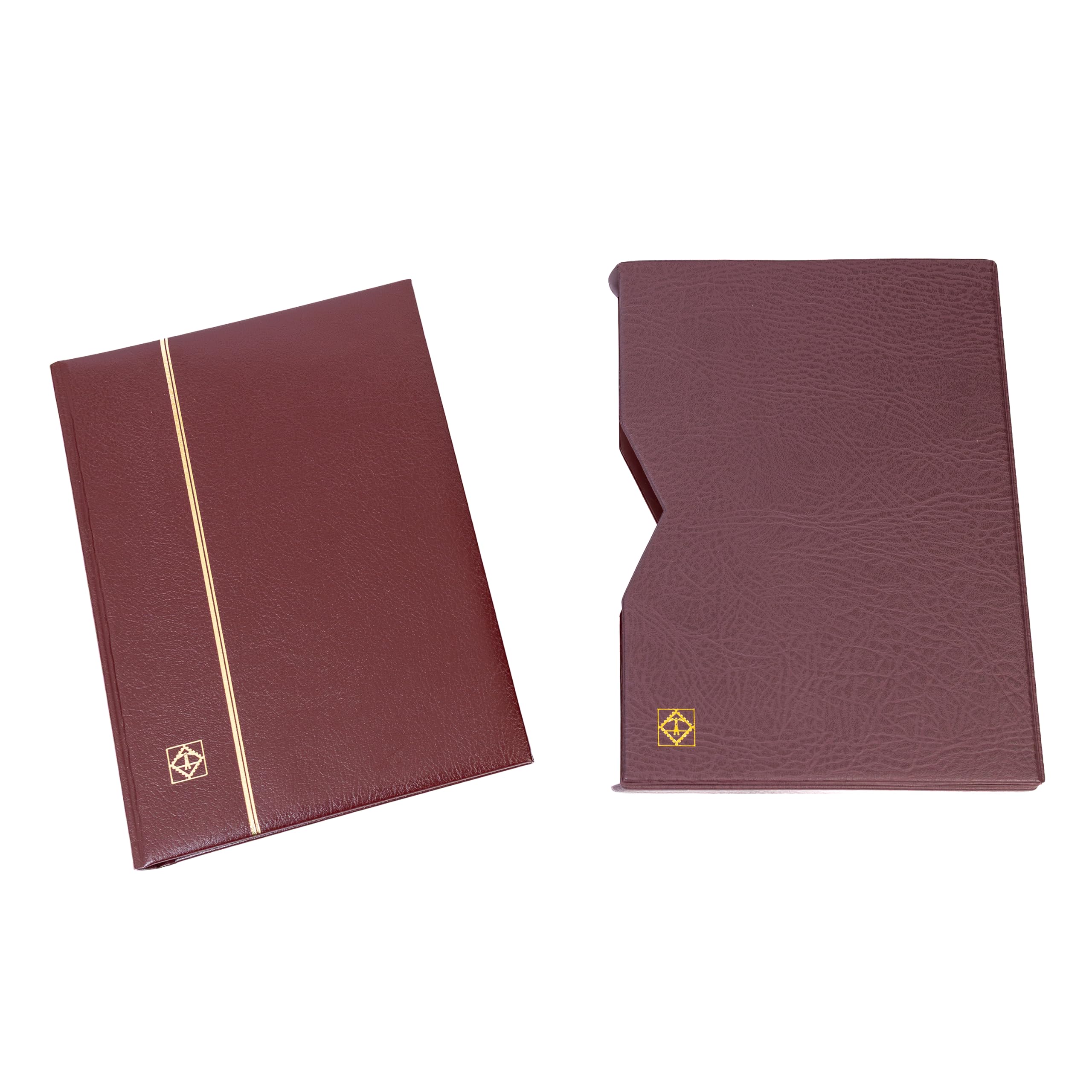 Leuchtturm 316139 raccoglitore din a4, 64 pagine nere, Pelle di * imbottita + scatola, rosso