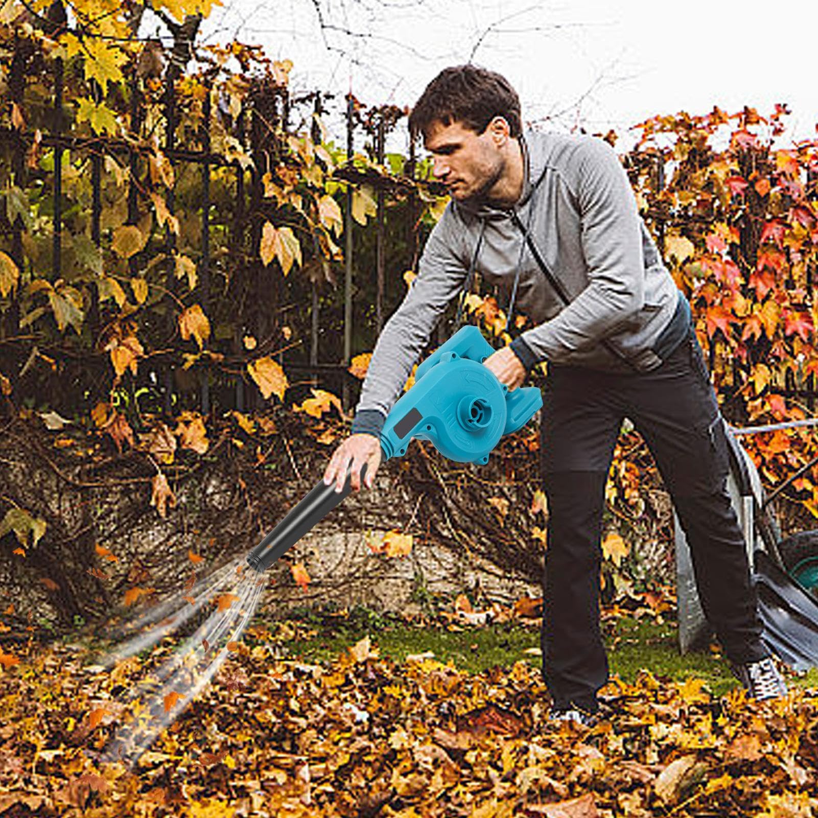 Aspiratore foglie elettrico - Soffiatore aspiratore, attrezzo pulizia | giardino | Aspirafoglie per giardino secco, potente aspirapolvere esterno, aspirafoglie per prato senza fatica e cavi ingombr