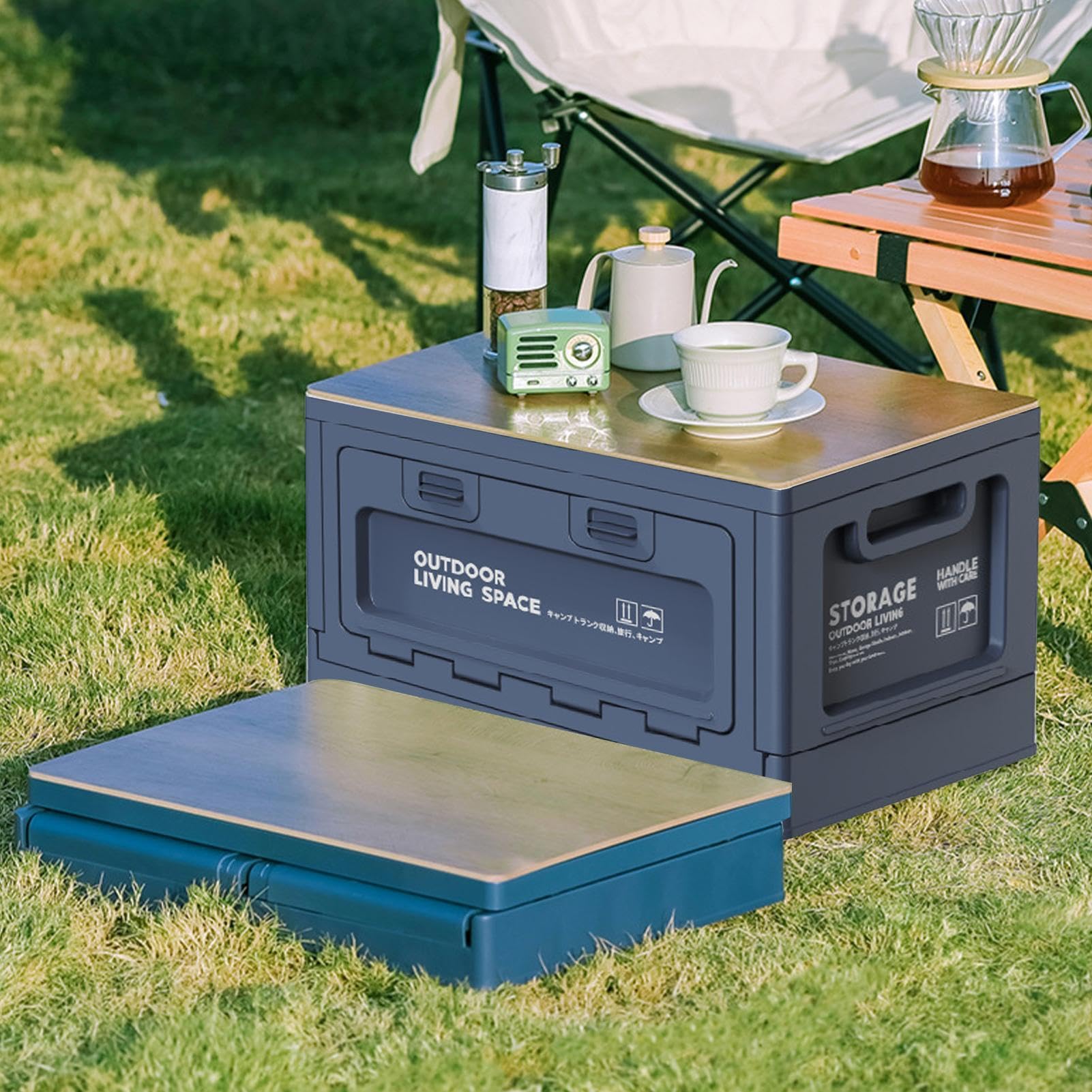 Camping Aufbewahrungsbox – wasserdichte Aufbewahrungsbehälter mit Deckel | Faltbare Aufbewahrungsbox | Platzsparende Camping Chuck Box | Unterbettaufbewahrungstaschen | Wetterfester