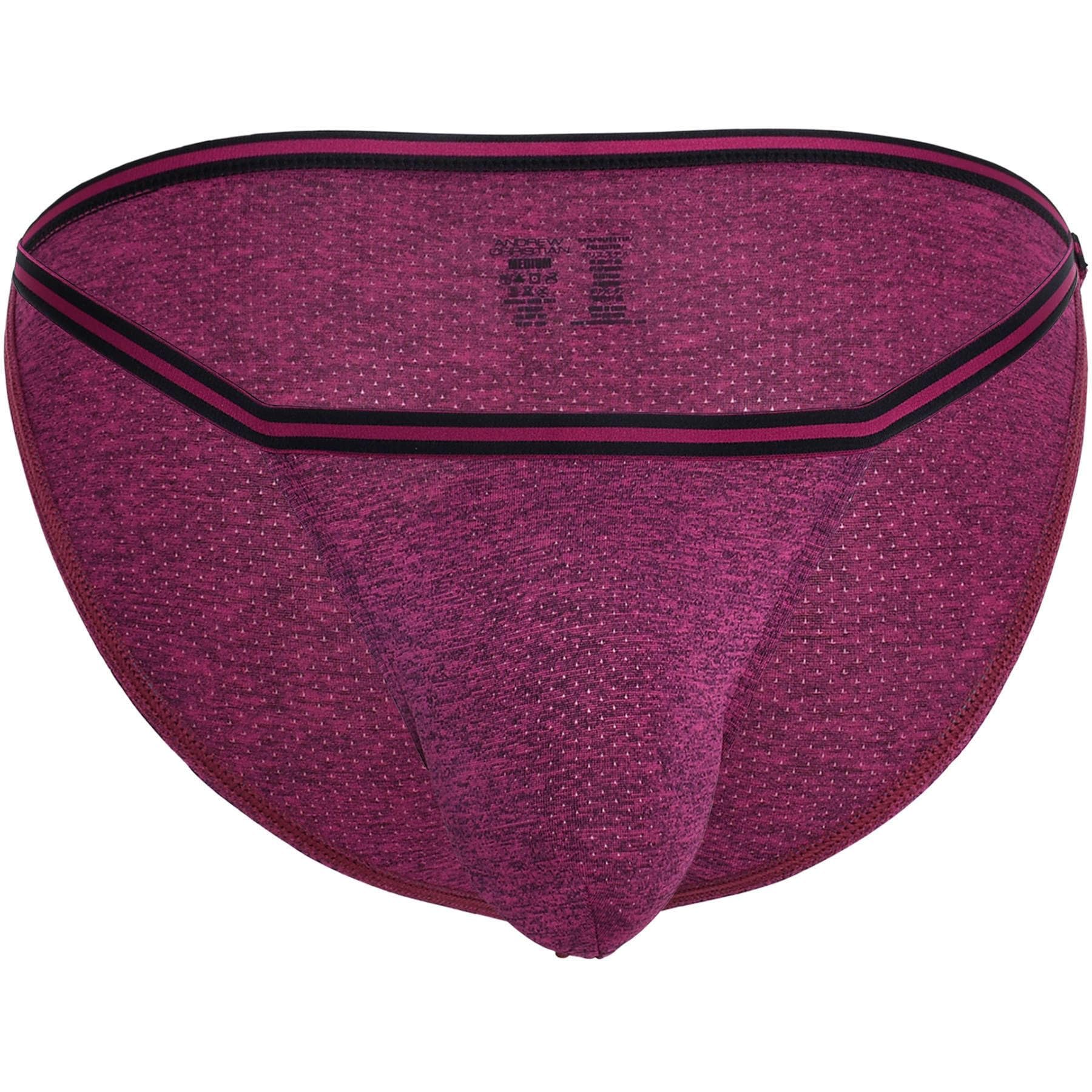 Andrew Christian Underwear, Almost Naked Archer Sports Tanga Brief, Magenta, Men's Size S, Pack of 1