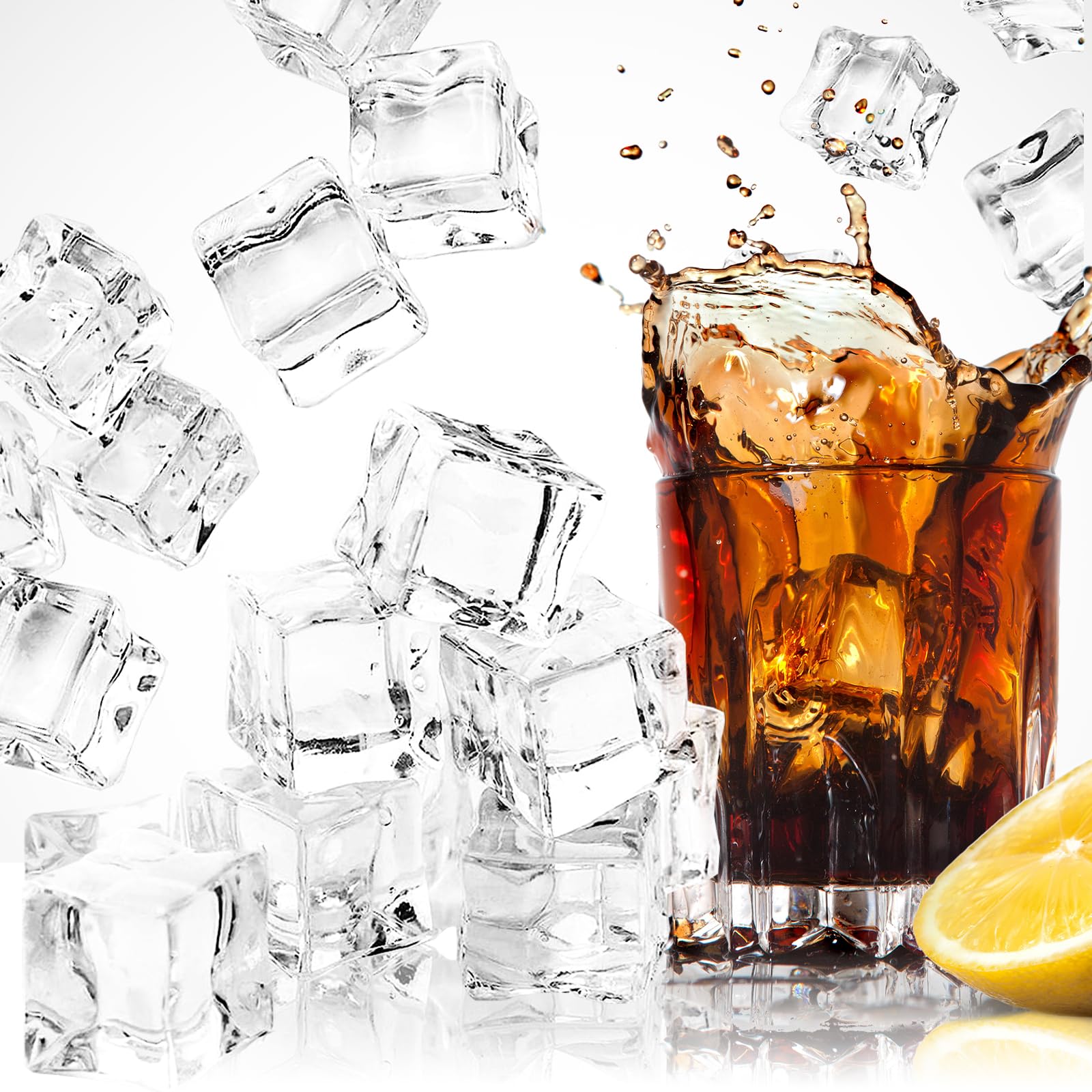 FEIQIAO Faux Glaçons Carrés En Plastique Transparent Pour