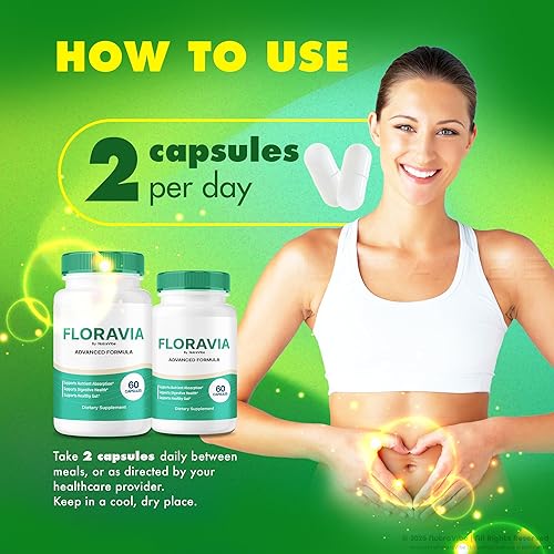 Miniatura 6 de Floravia Cápsulas  Apoyo premium para la salud intestinal y la digestión con ingredientes naturales para el equilibrio digestivo, microbioma y apoyo