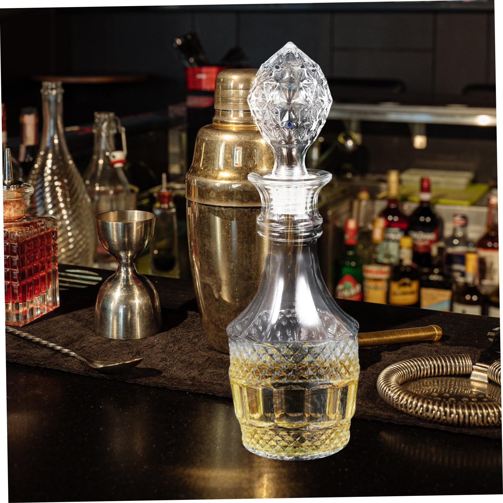 Decanter Per Whisky in Vetro Spesso Da 500ml, Bottiglia Trasparente Per Liquori e Vino, Resistente e Liscia, Adatta Per Bar, Ristoranti e Uso Domestico