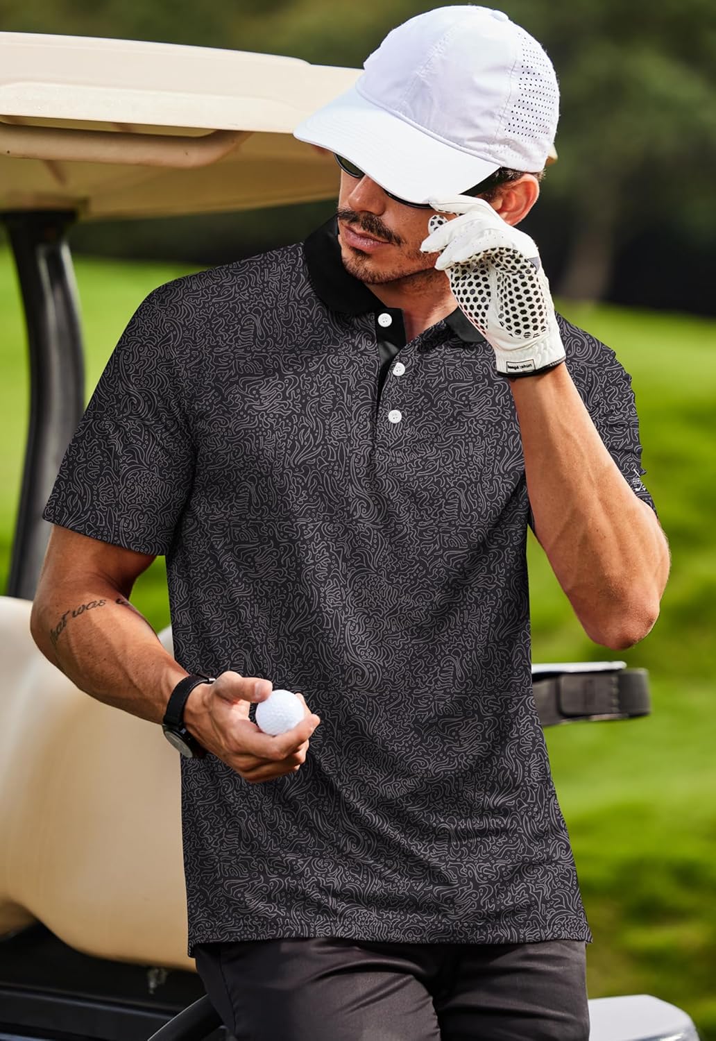 Men's Funny Golf Shirts UPF 50+ Performance Moisture Wicking Dry Fit Stretch Casual Print Polo (S-XXL) - Image 4