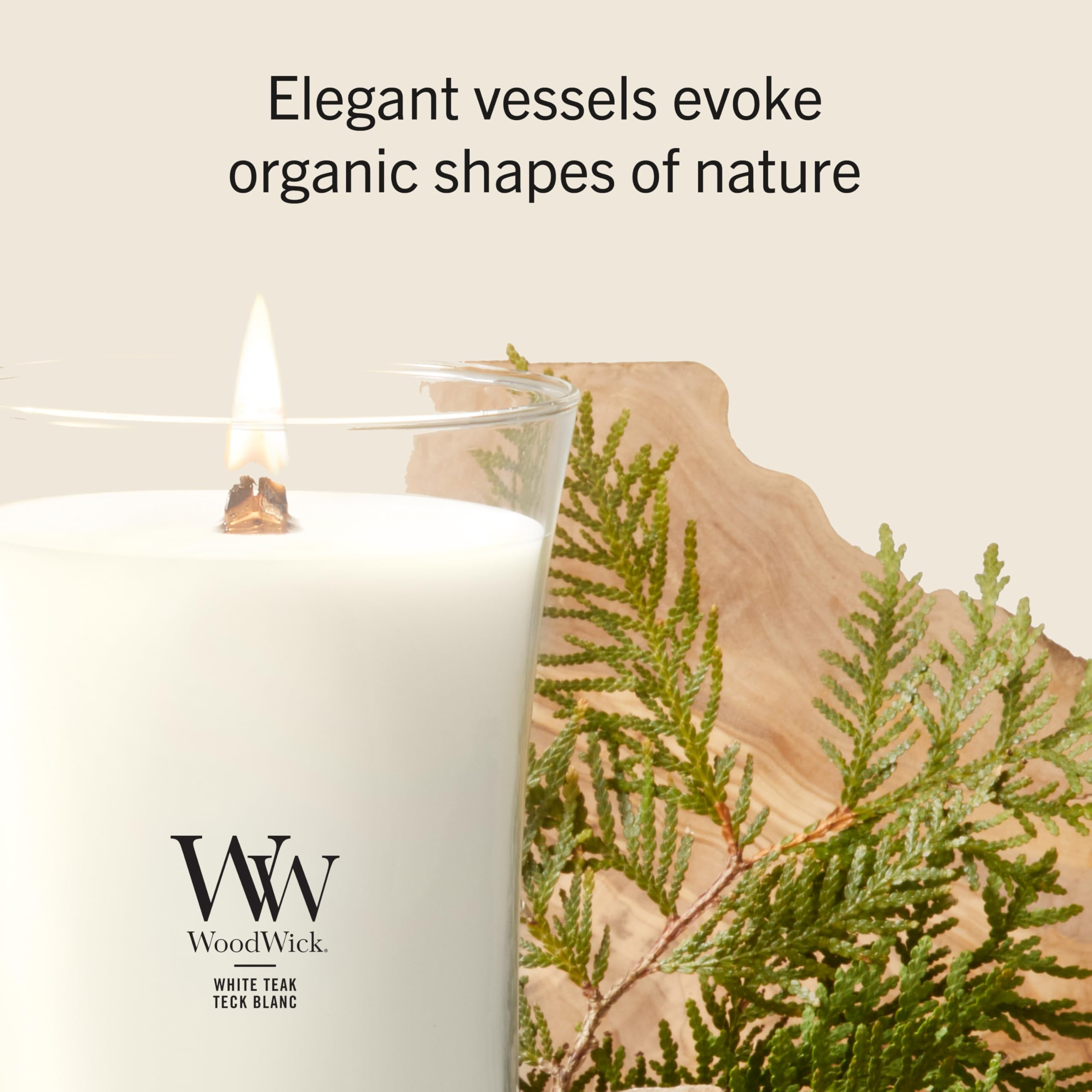 Woodwick Large Hourglass Scented Candle | White Teak | with