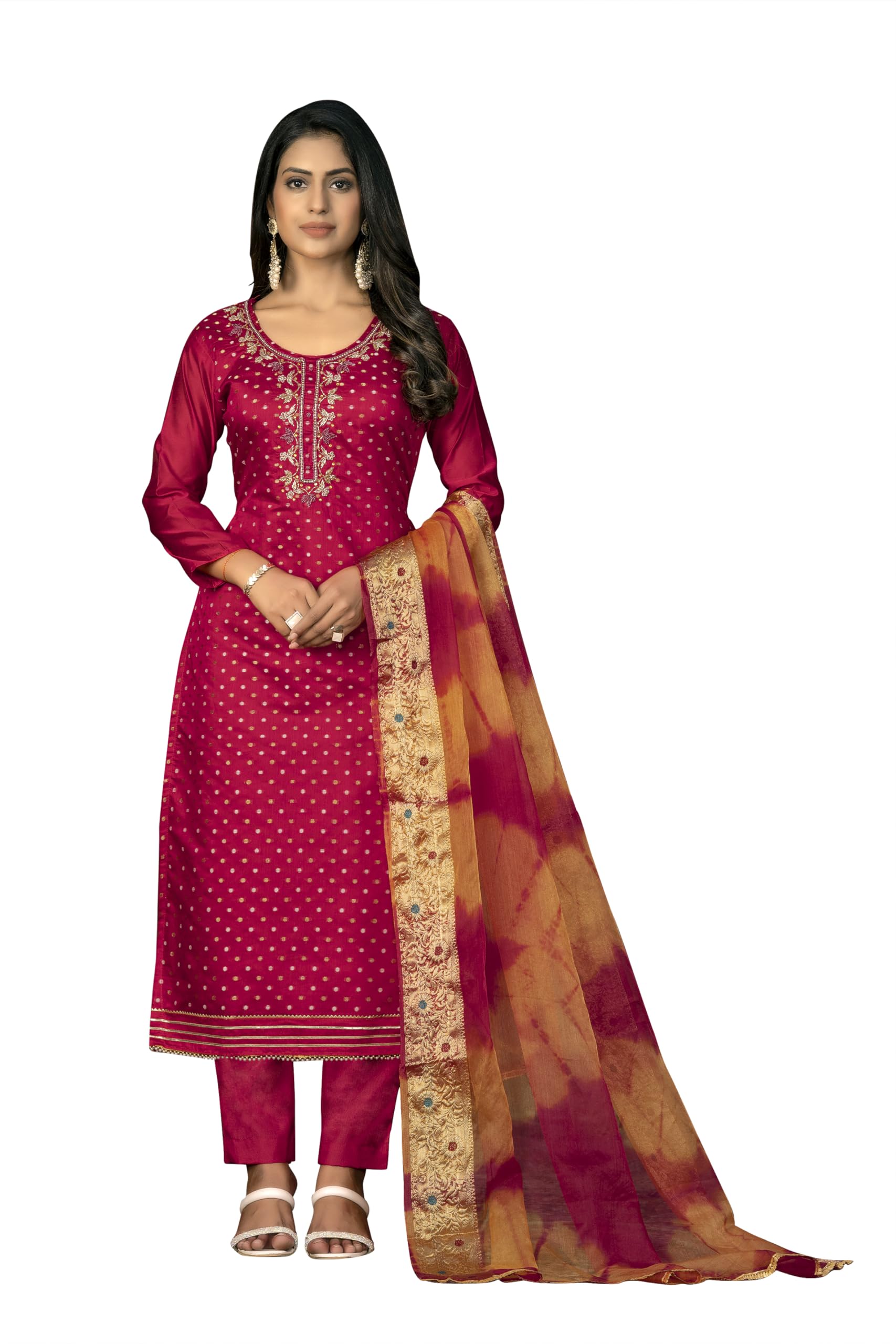 Stiched Designer Indian Style Embroidered Churidar Palazzo Salwar Suit For Women Party Ocasional Wear Large