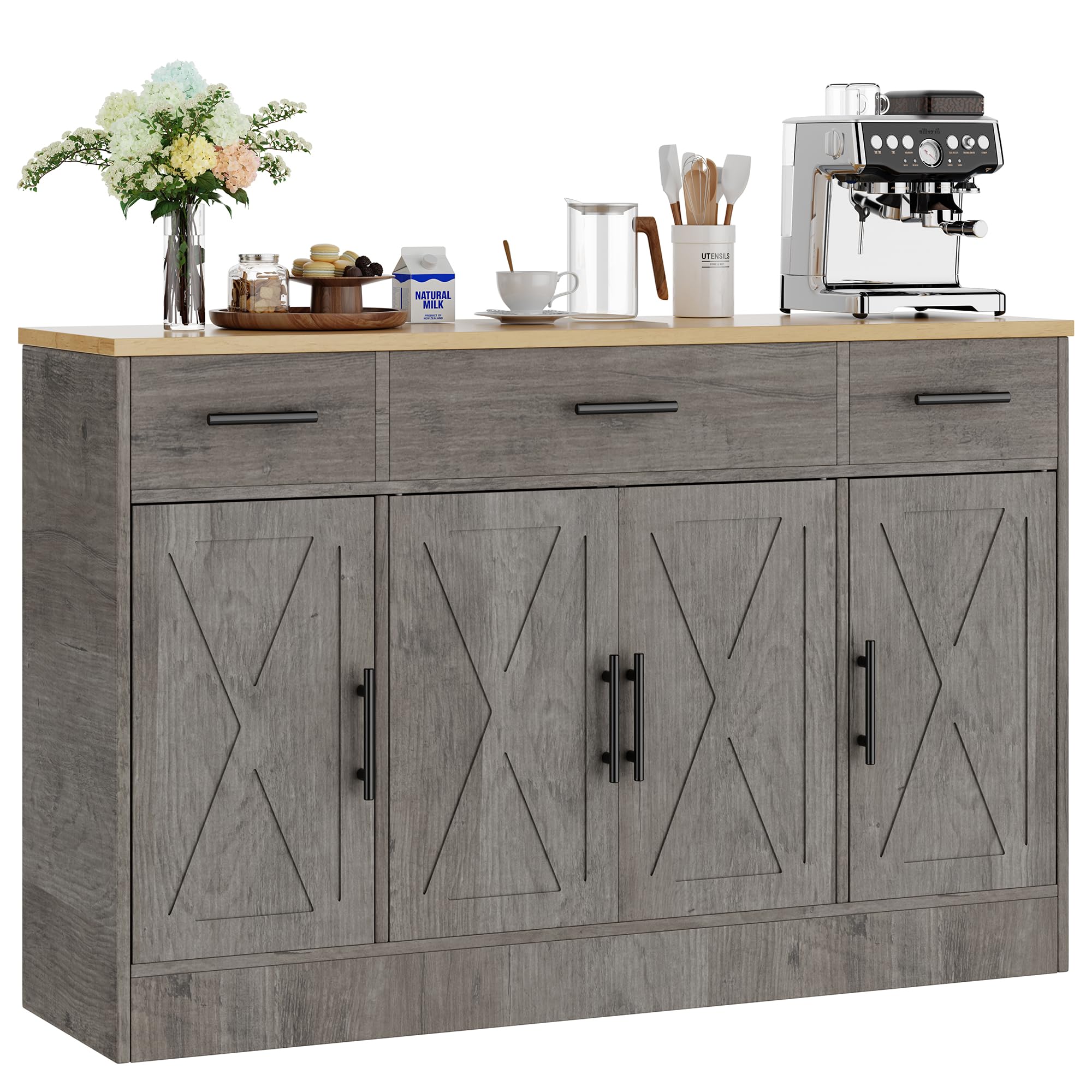Shintenchi Modern Farmhouse Sideboard Buffet Cabinet