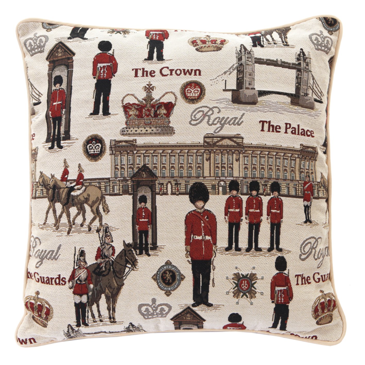 Signare Tapestry Cushion Cover 18 x18 inches 45cm x 45cm Decorative Sofa Cushions with London Design (Royal Guard, CCOV-RGD)