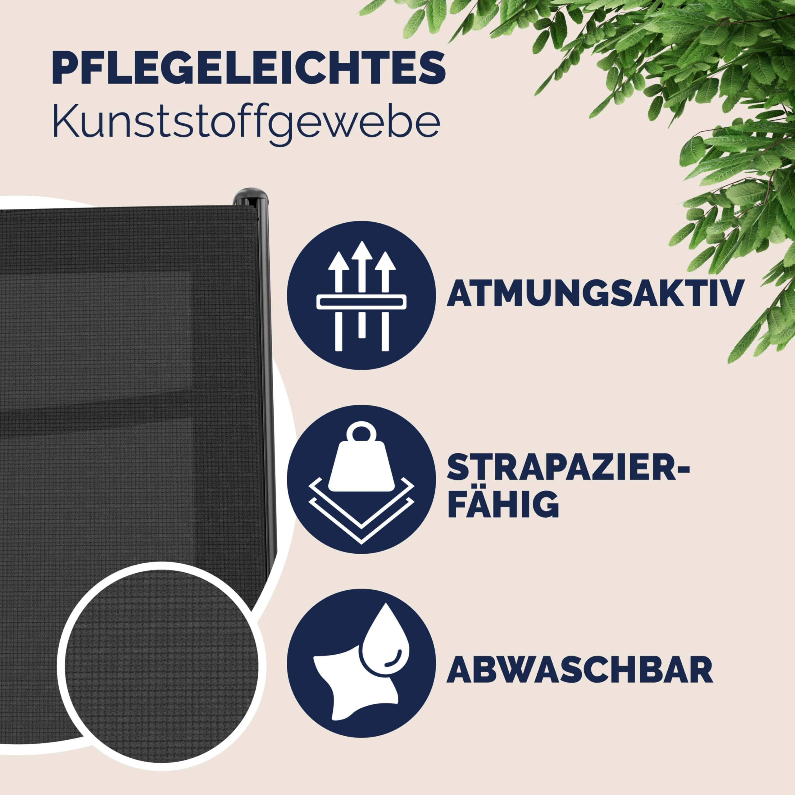 Casaria® Gartenstühle 2er Set Hochlehner Klappbar 8-Fach Verstellbar Camping Stuhl Aluminium Wetterfest Klappstuhl 120kg Belastbarkeit Garten Balkon