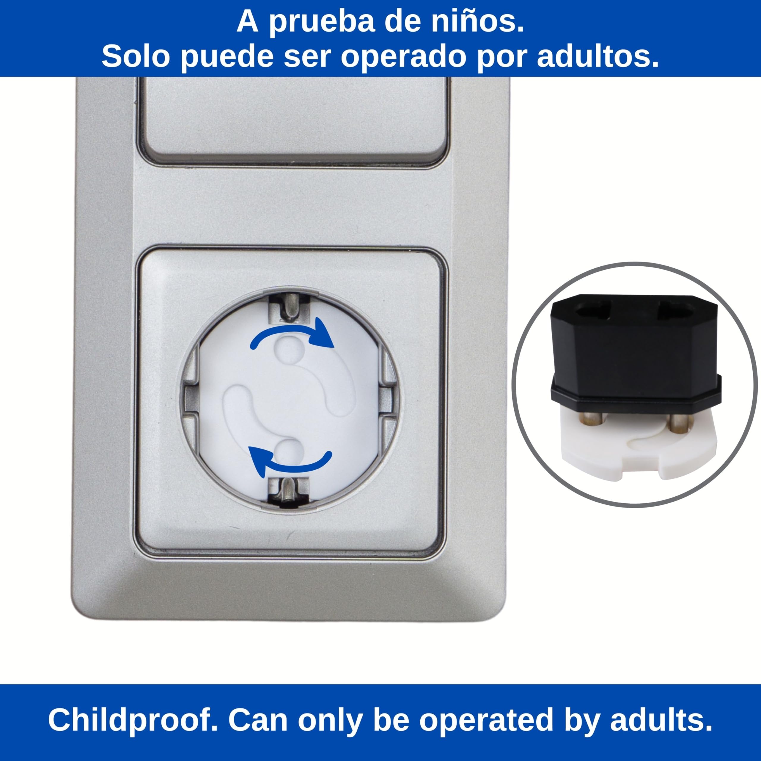 Protector Enchufes para Pegar, 20 Piezas, en Blanco, para bebés y niños, Apto para enchufes SchuKo de Tipo F, Kit Seguridad Bebe, Cubre Enchufes, Tapa enchufes, Protege enchufes, protección enchufes