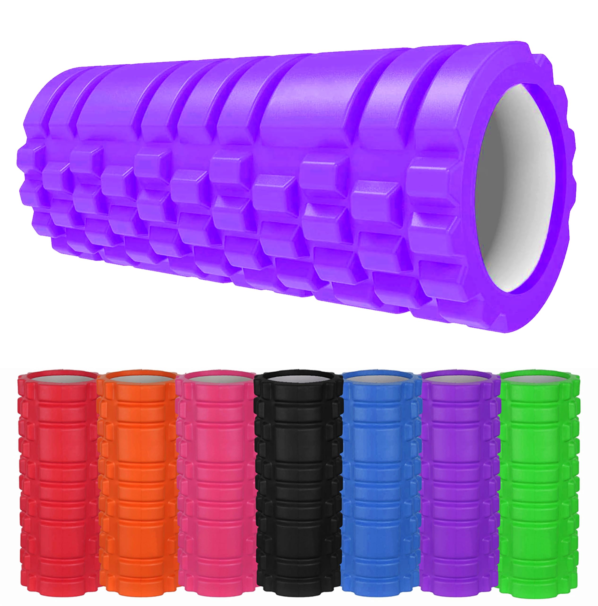 Foam Roller Deep Tissue Massage Trigger Point Muscles Therapy Physio Yoga Roll Muscle Massager Back Exercise Home Gym Fitness Legs, Calf, Pilates, Runners (Purple)