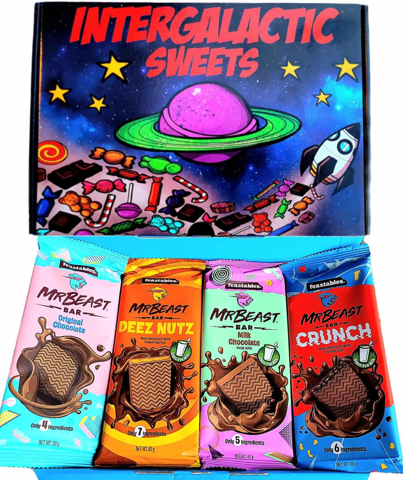 Buy Intergalactic SweetsMr Beast Feastables Chocolate Bar Hamper Gift