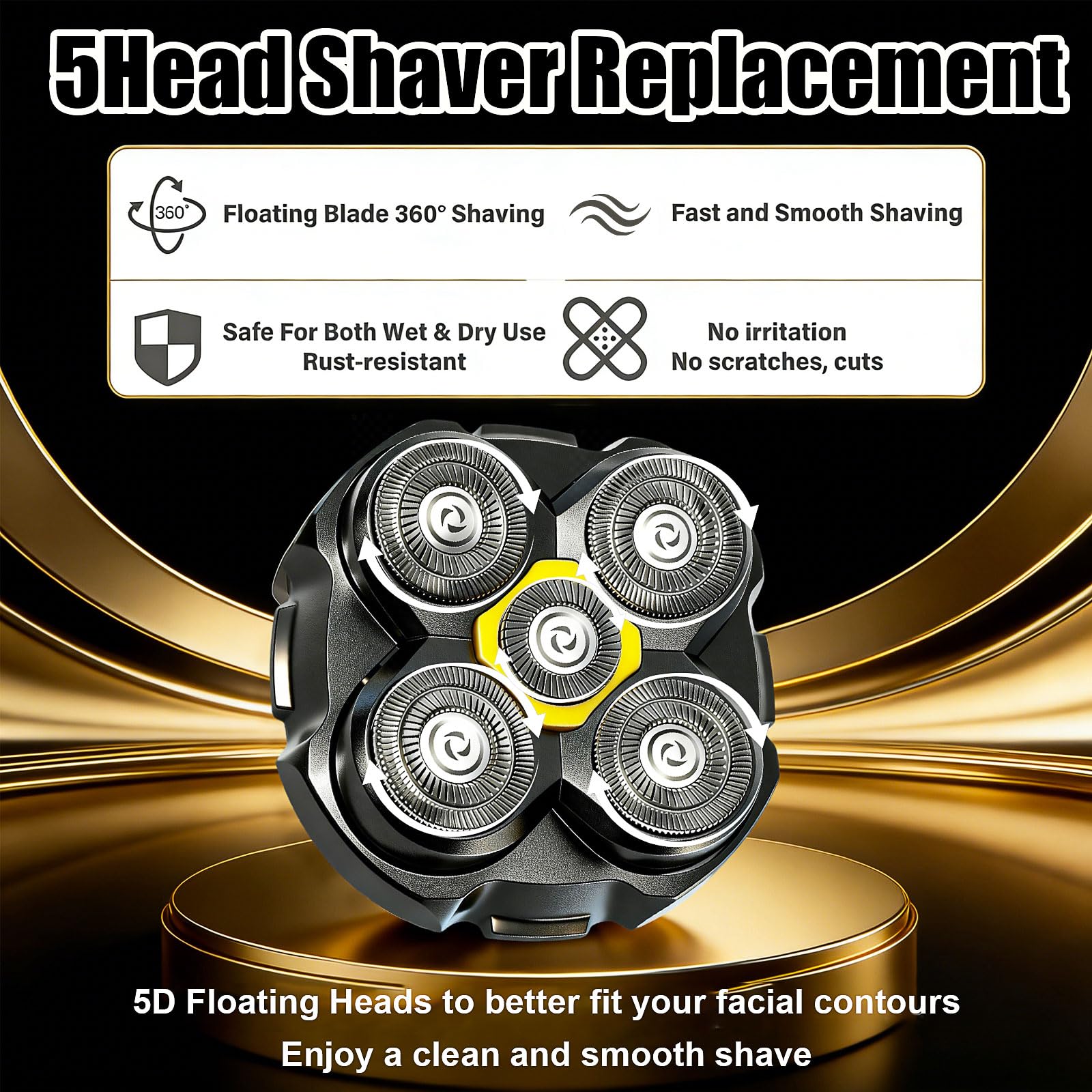 MicroTouch Titanium Shaver Replacement Heads, Black