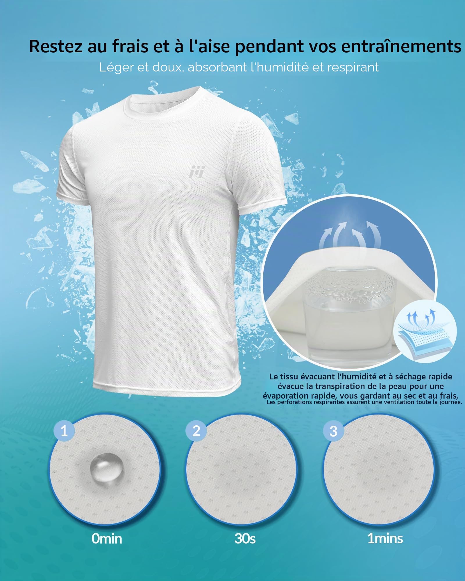 MEETYOO Tee Running Homme respirant fitness jogging musculation gym sport