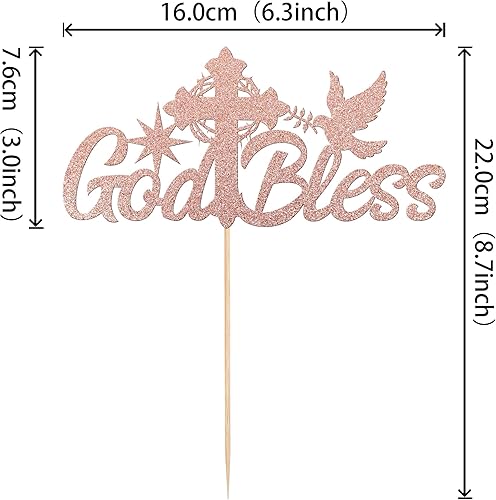 Miniatura 2 de Rsstarxi 1 paquete de decoración para tartas con cruz de paloma, bautismo, primera comunión, decoración para bautizo, religioso, Dios bendiga a este