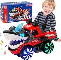 Vista 8 de Juguete de Camión Monstruo Tiburón para Bebé Niño, Juguete de Coche Tiburón que se Ilumina con Sonidos de Mordidas y Movimientos, Juguetes de Camión