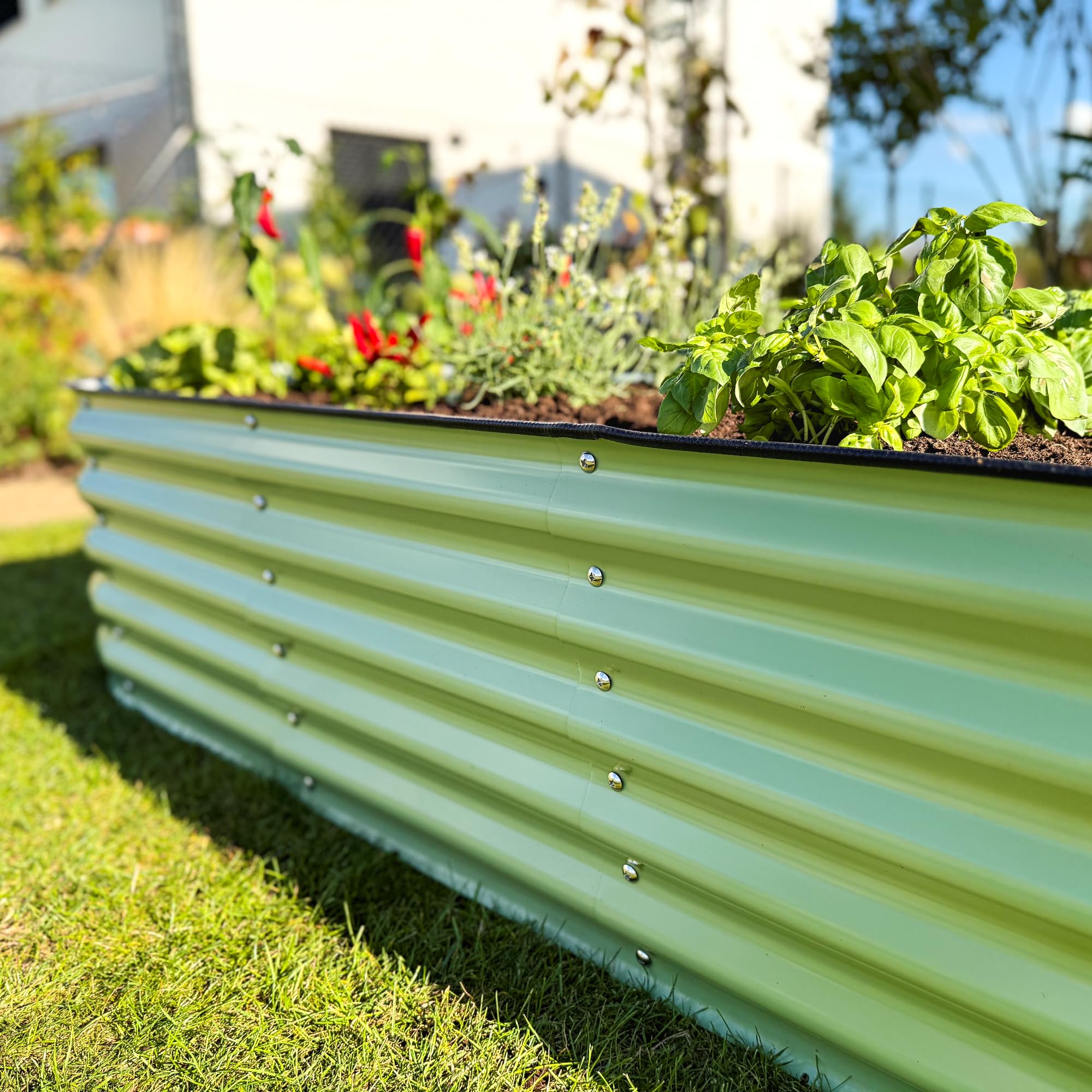 UNIGARDIA Bancal de metal 150 x 60 x 43 cm – Kit modular 4 en 1 – bancal alto inoxidable para jardín de acero Zn-Al-Mg de – Vida útil mínima de 20 años